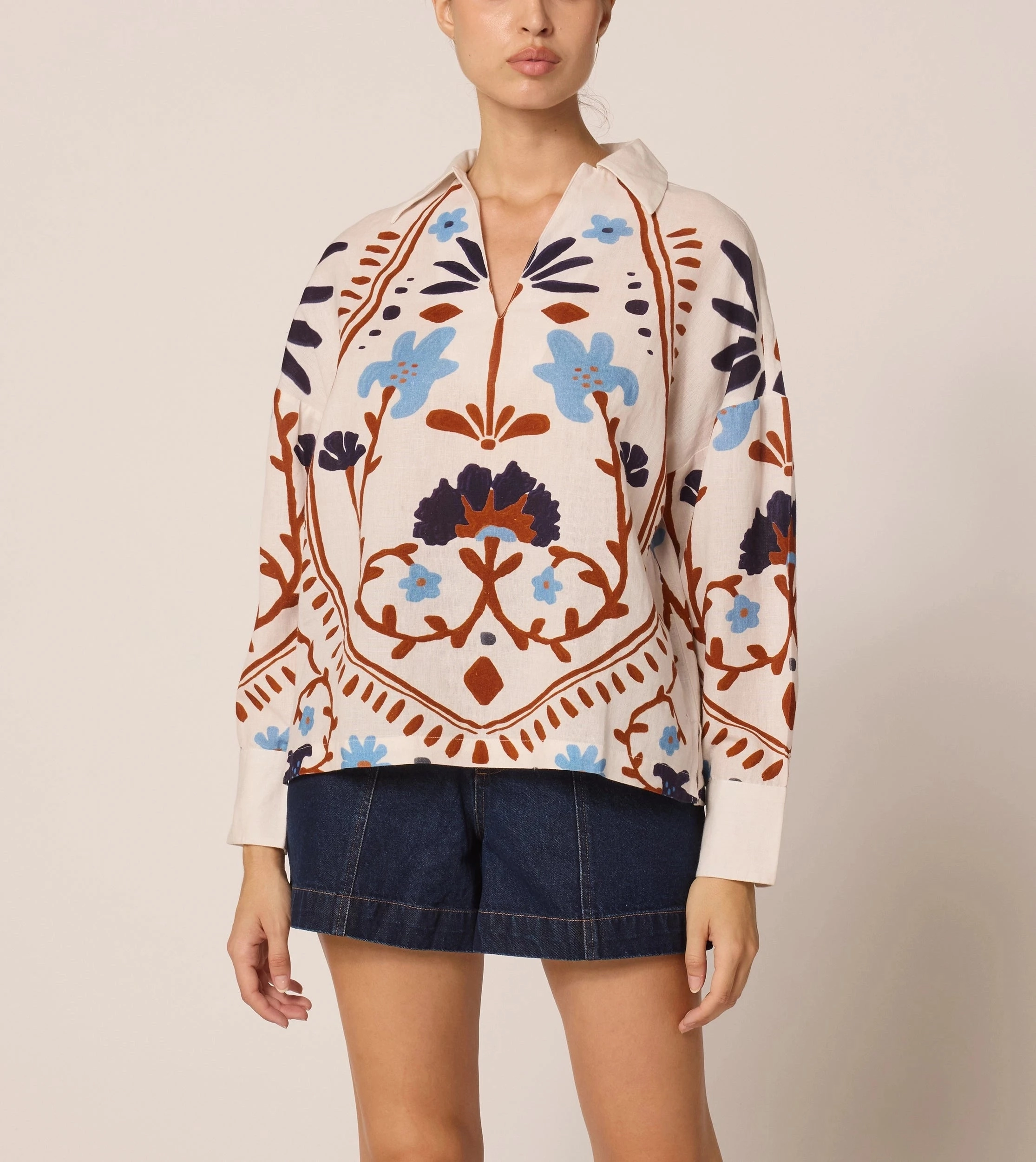 Adjustable Fit System WideNeckline Miranda Blouse | Liliana