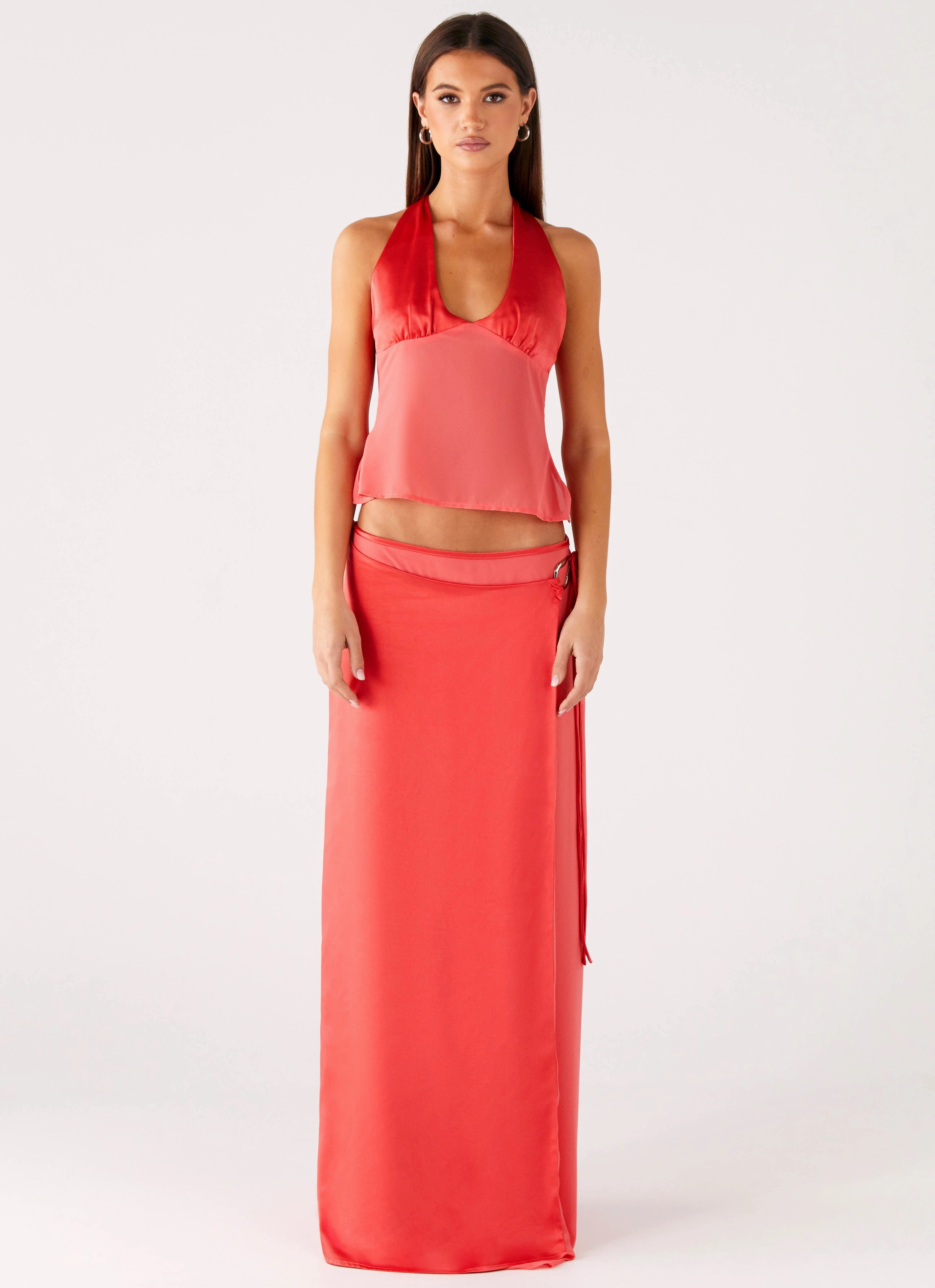 Pollie Halter Top - Coral MeshPanelIntegration Durable Binding