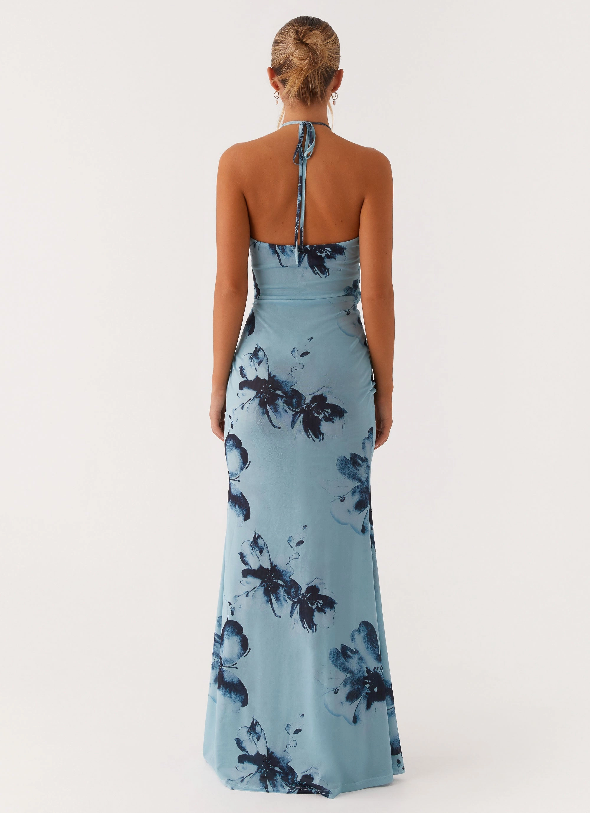 Antonia Maxi Dress - Black Blue Floral Street Ease