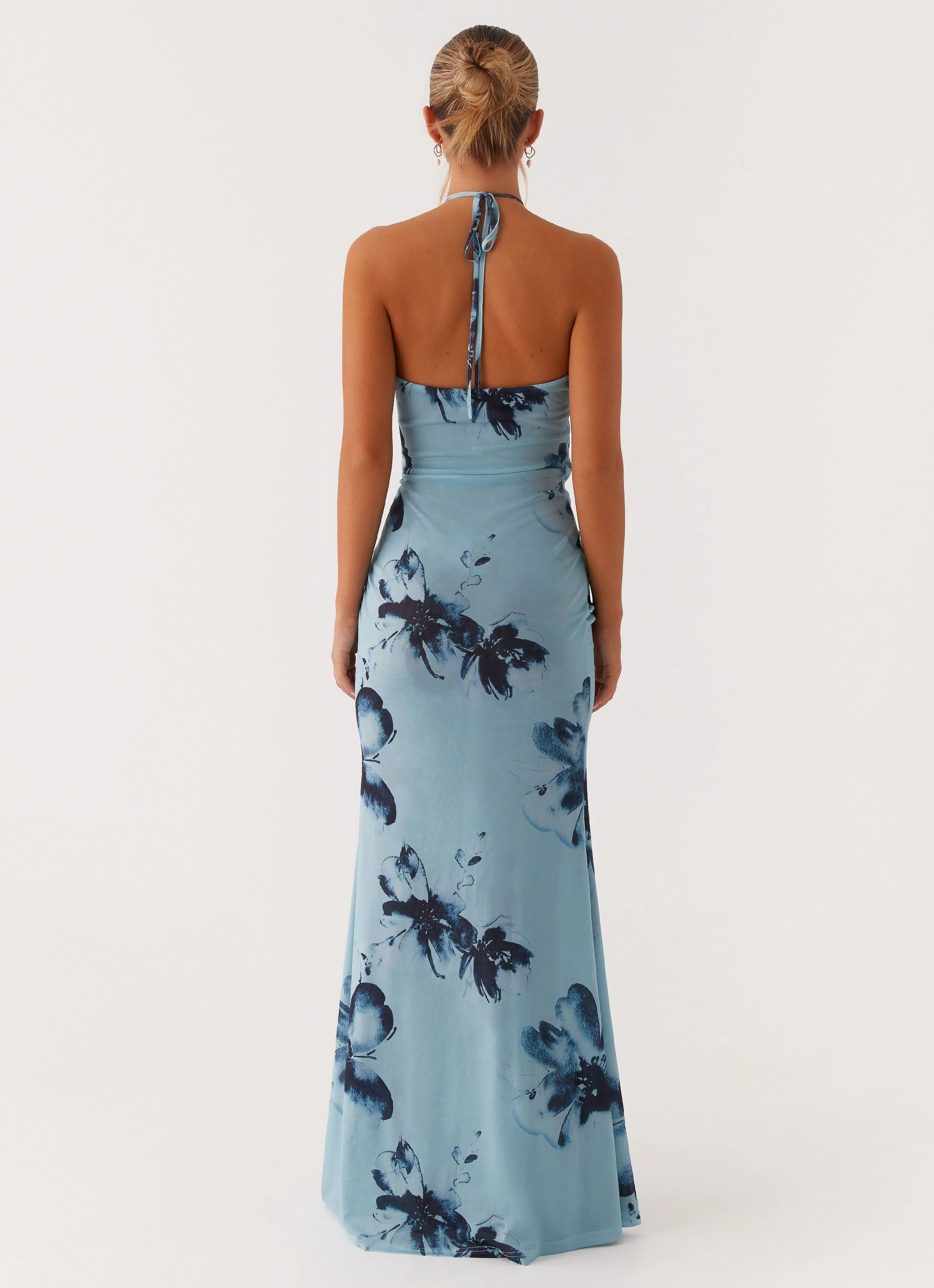 Artisanal-Detail Antonia Maxi Dress - Black Blue Floral