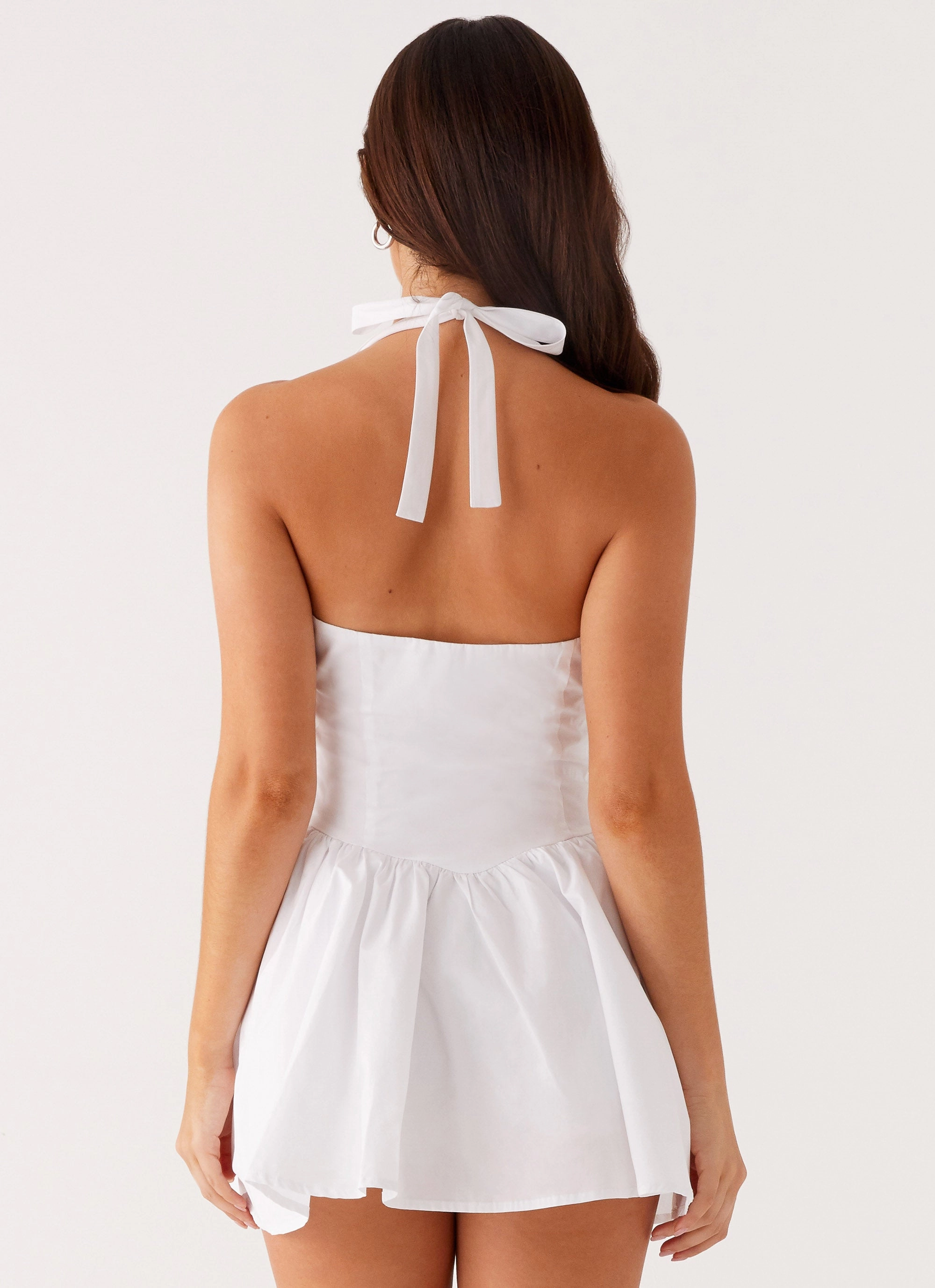 Anya Halterneck Mini Dress - Ivory Work Ease