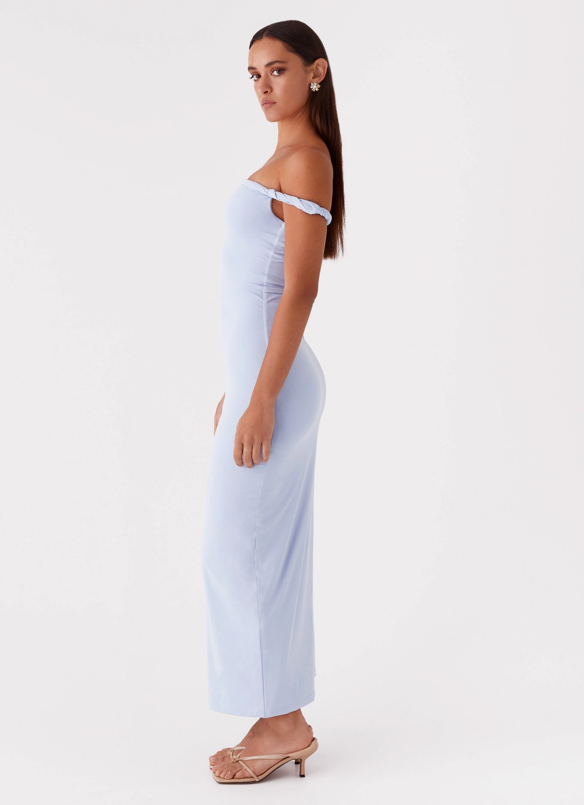 Cool Shape Arabella Twist Shoulder Maxi Dress - Blue