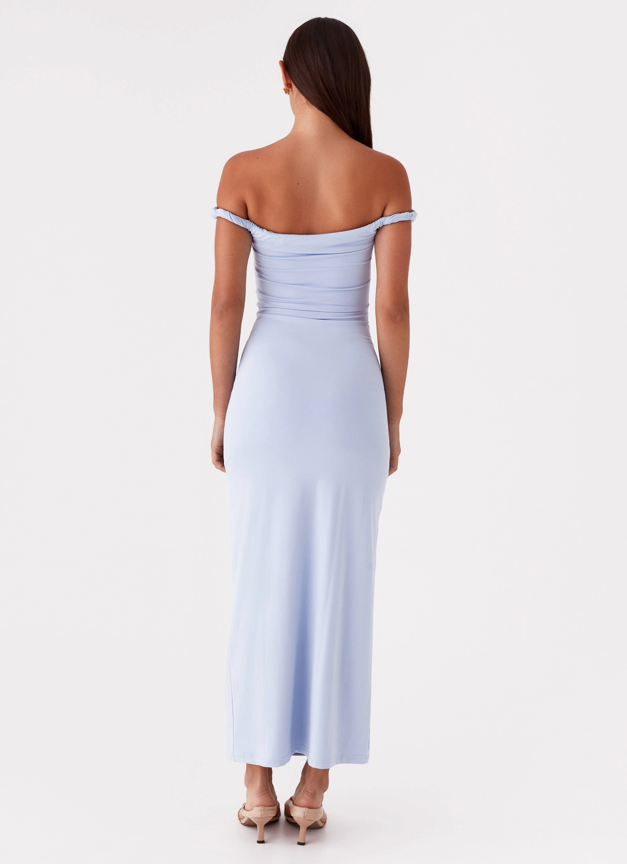 Arabella Twist Shoulder Maxi Dress - Blue Relaxed Vibe