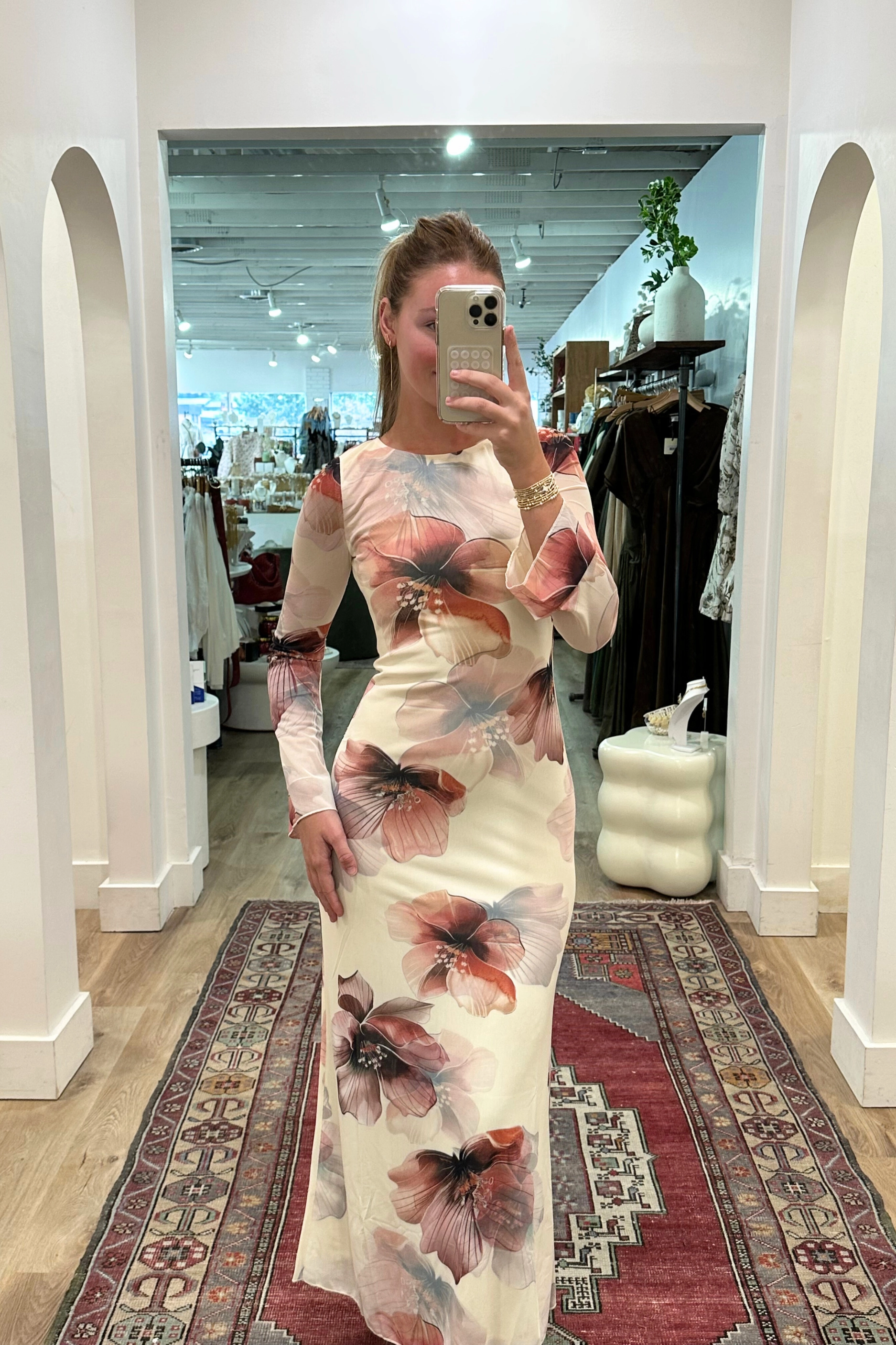 Glossy Detail Ariana Floral Maxi Dress