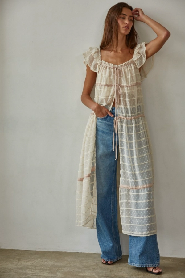 Work Vibes Aristelle Tie Maxi Dress Top