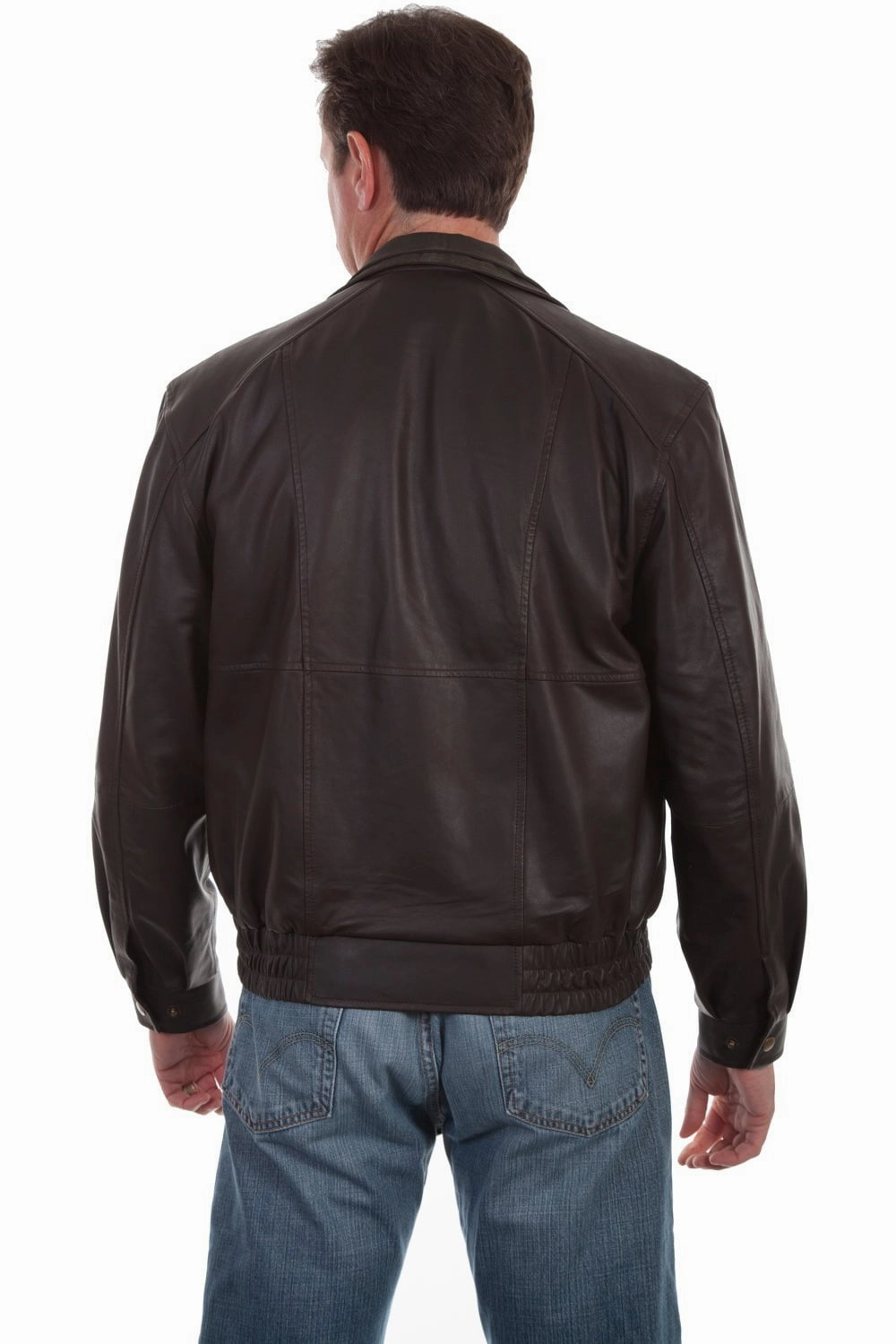 Reused Cloth Stretch Comfort Design Scully Mens Chocolate/Olive Leather Featherlite Jacket