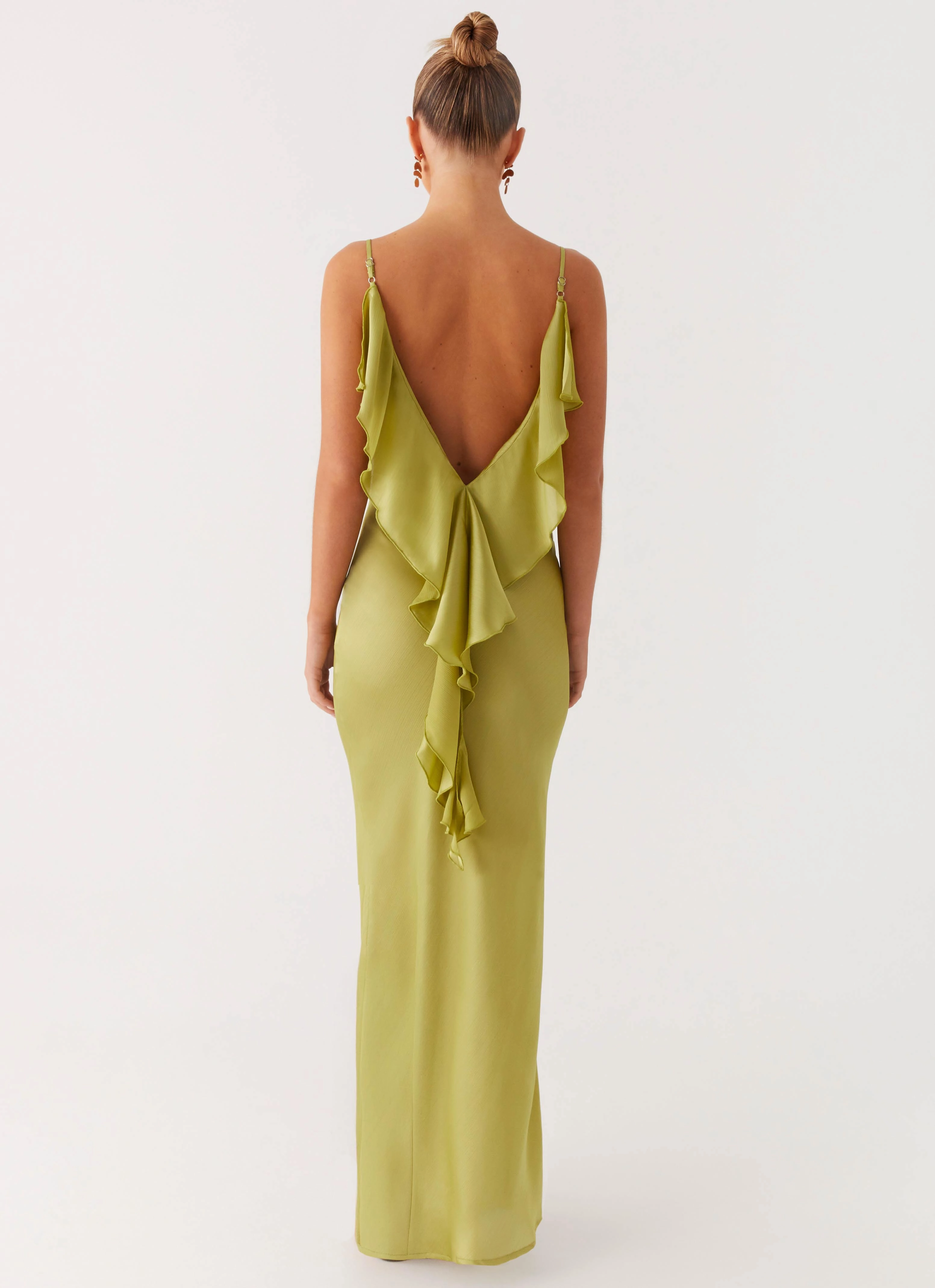 Jade Escape Maxi Dress - Lime Office Ease Frayed-Edge