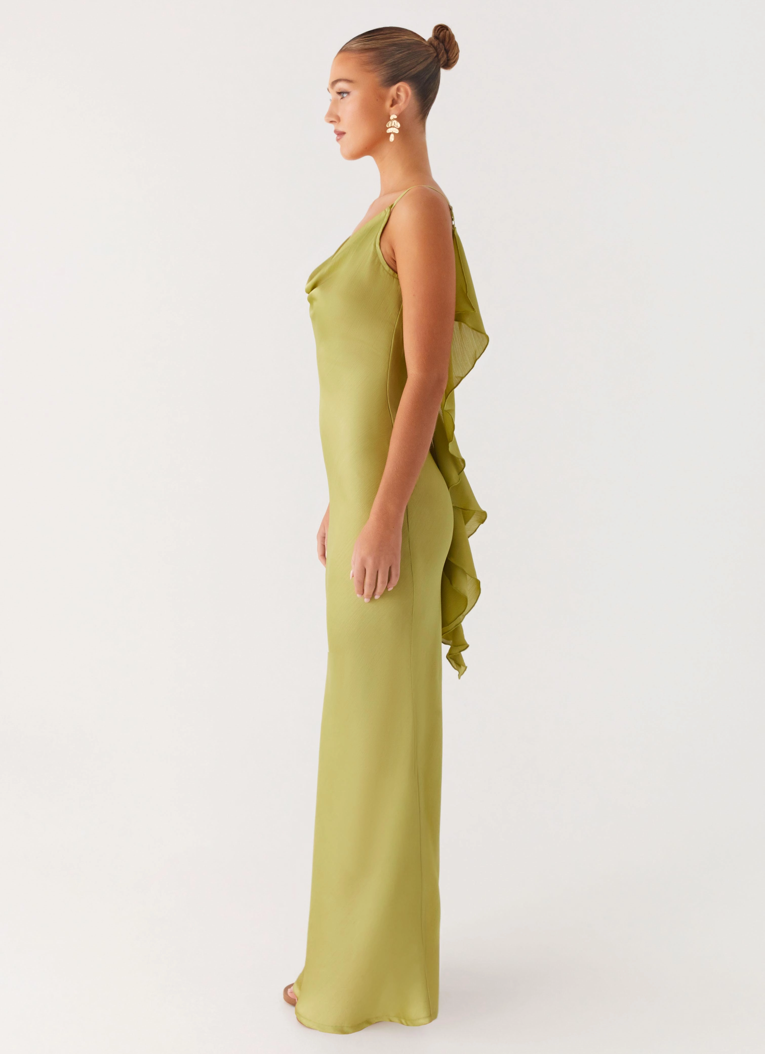 Balanced Tones Cozy Drape Jade Escape Maxi Dress - Lime