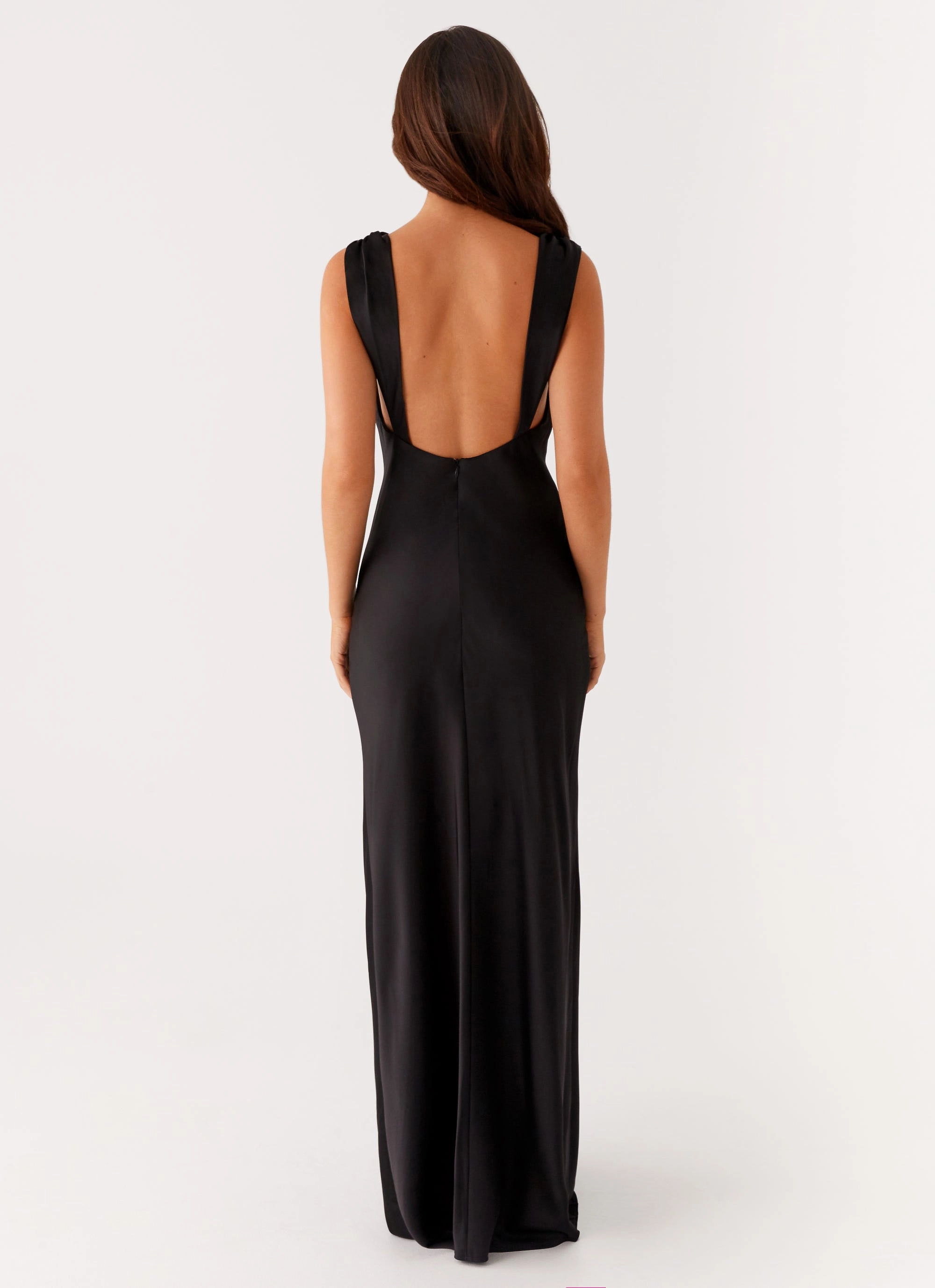 Feminine Fit Artisanal-Detail Arya Maxi Dress - Black