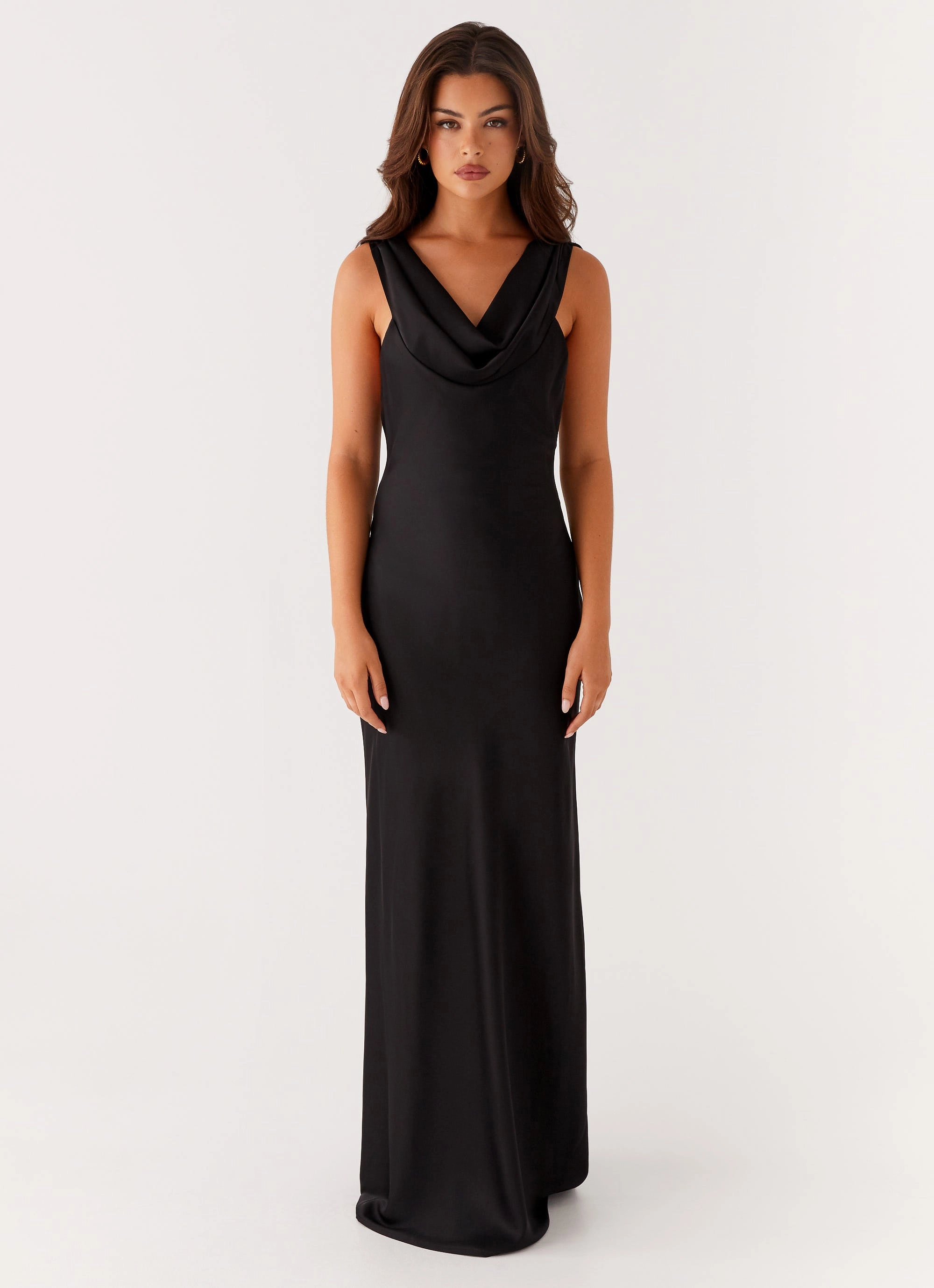 Elastic-Waist Natural Light Arya Maxi Dress - Black