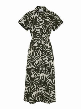 Stylish Touch Relaxing Style Asbury Midi Dress in Catalina Olive