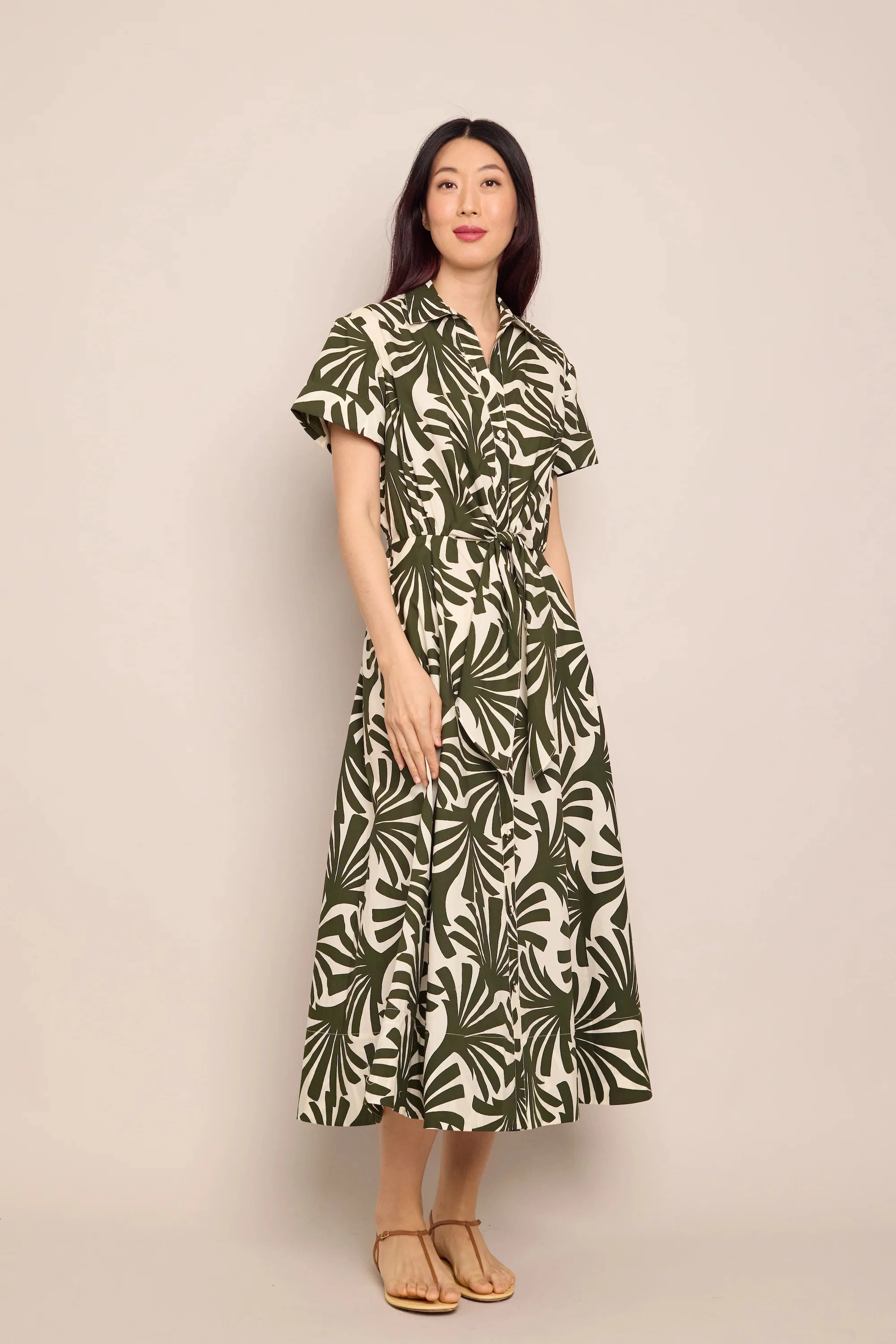 Love Blend Asbury Midi Dress in Catalina Olive