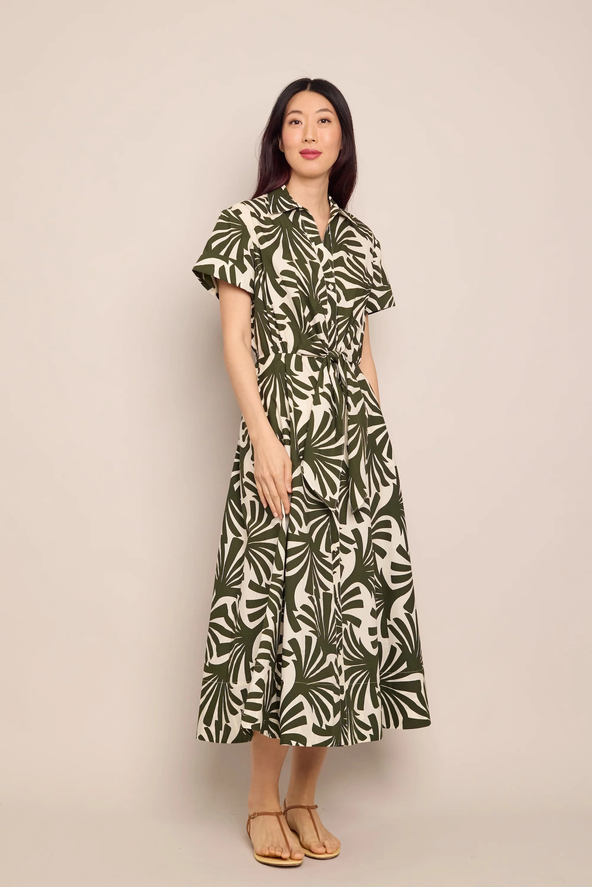 MultipanelLayout Asbury Midi Dress in Catalina Olive