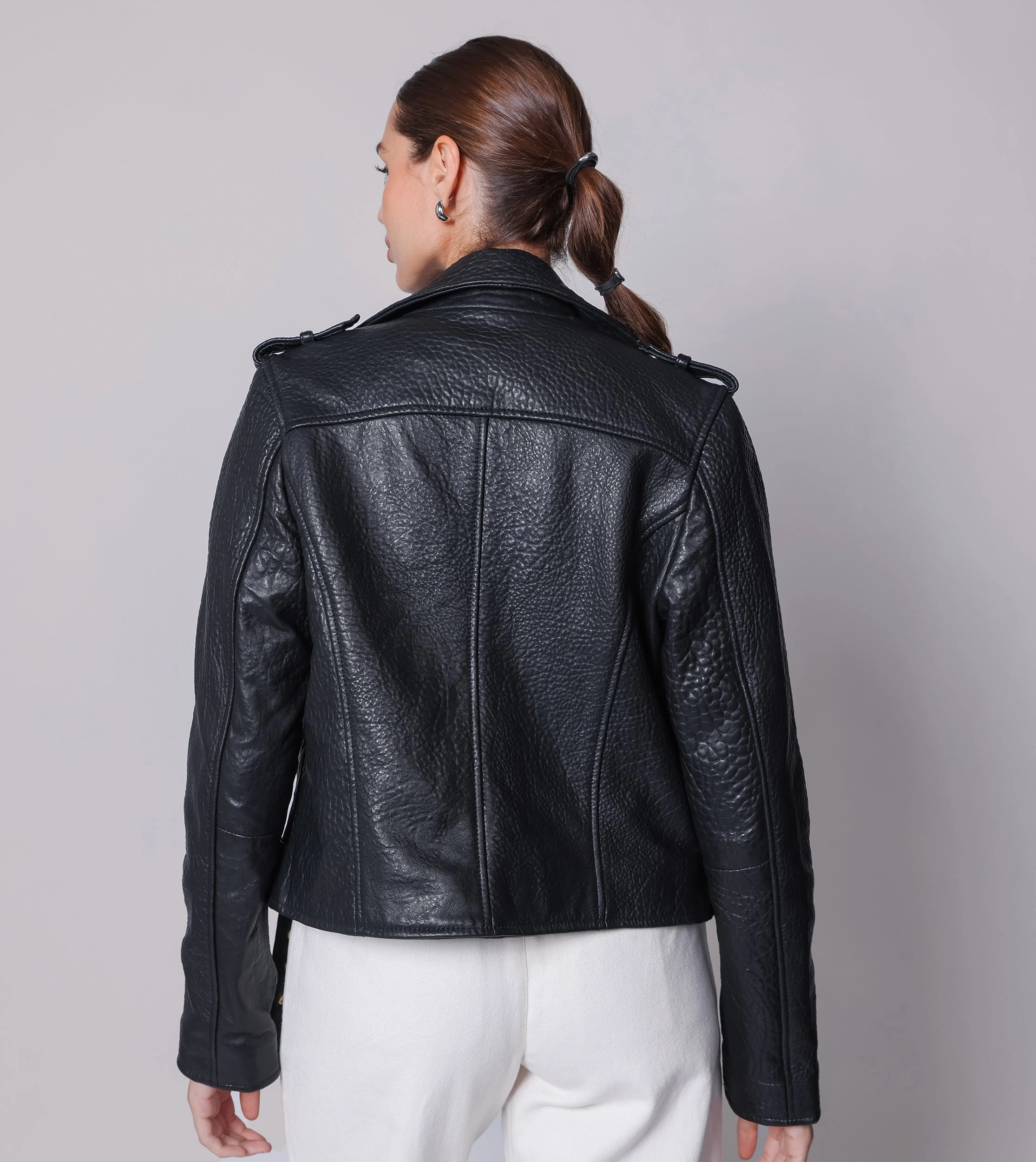 Asher Leather Jacket | Black Sporty Cardigan OdorResistantTreatment