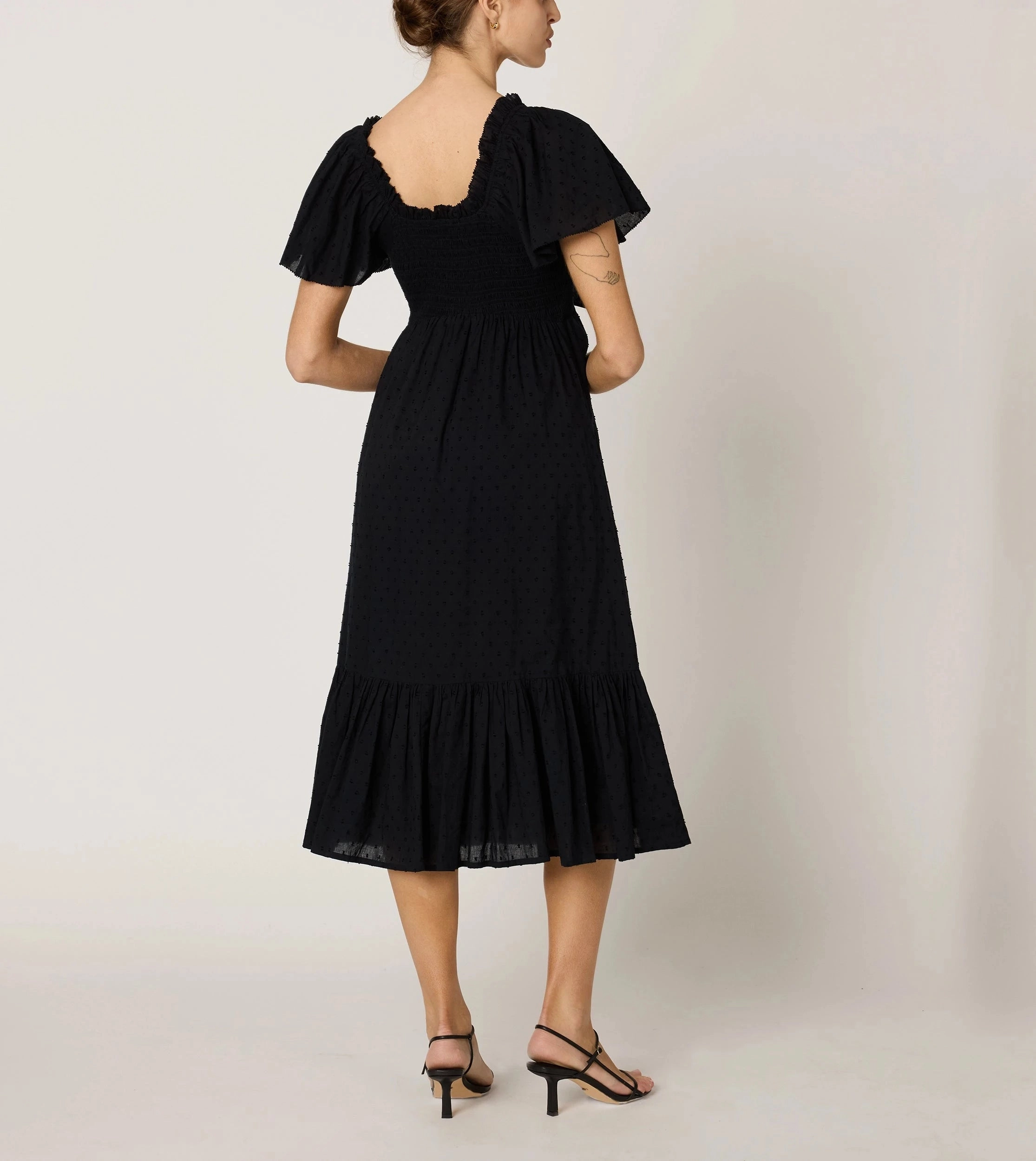 Ashlyn Midi Dress | Black Clean Base