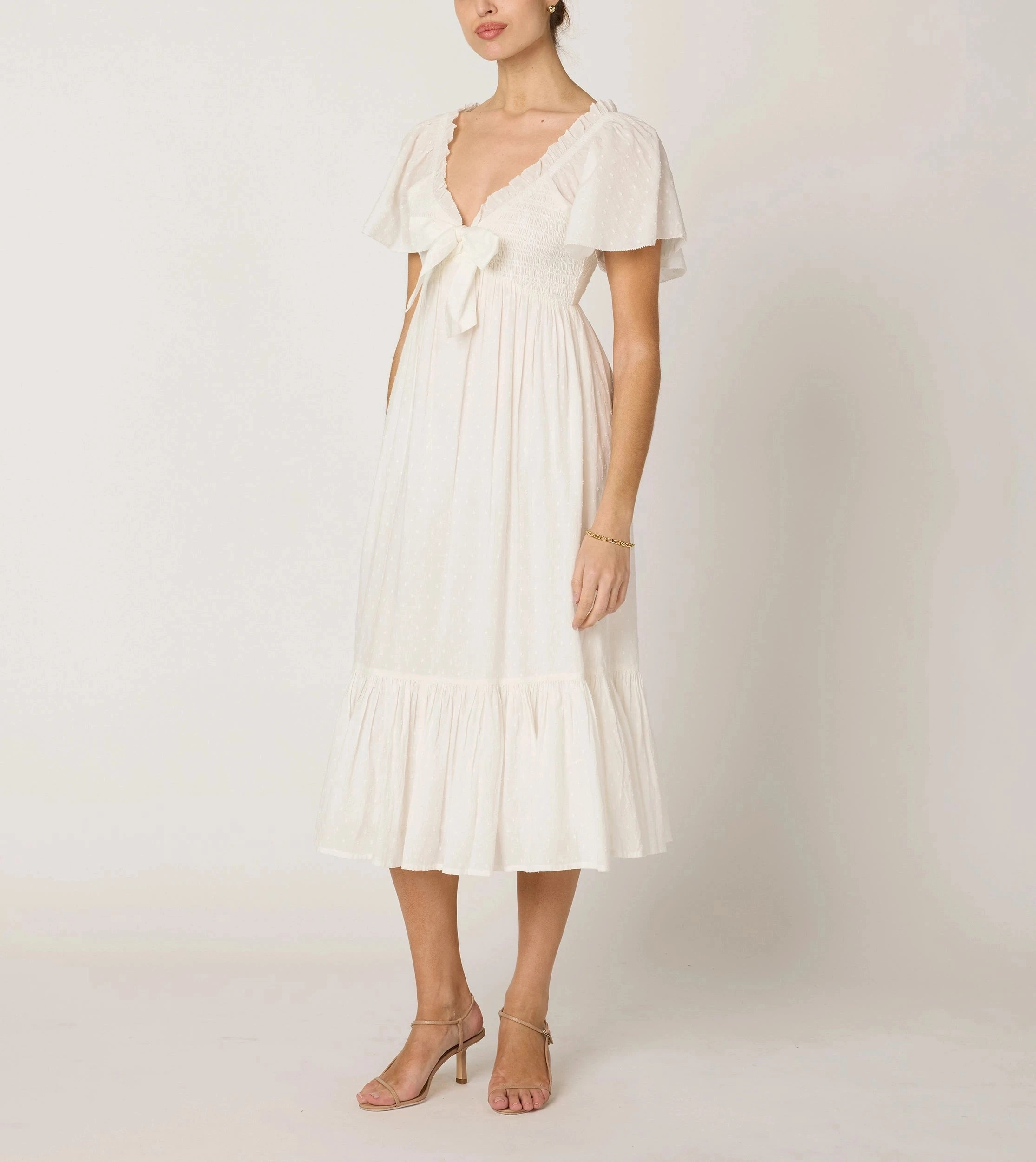 Ashlyn Midi Dress | Ivory Urban Wear Breathable wear