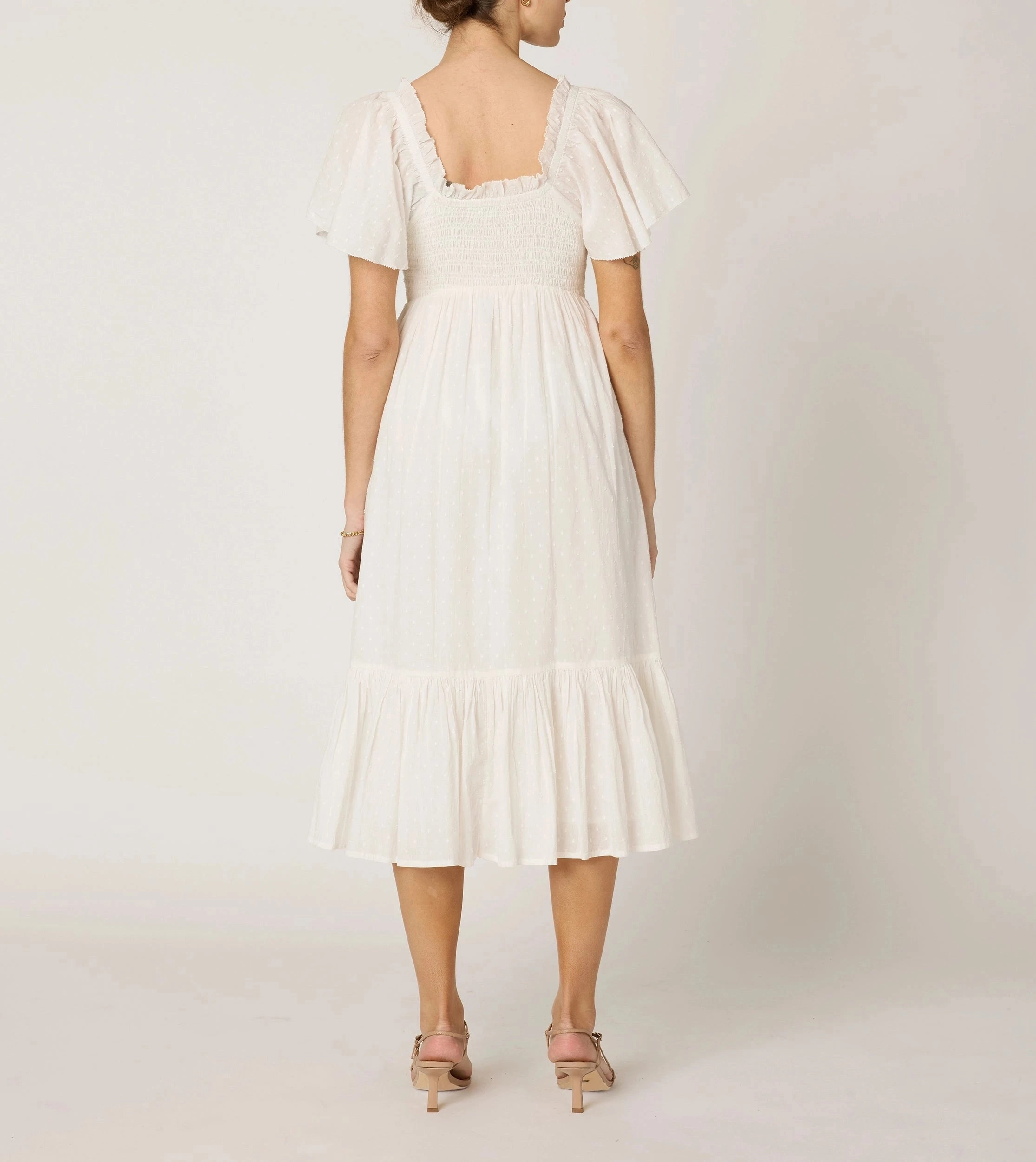 Ashlyn Midi Dress | Ivory Polite Tone