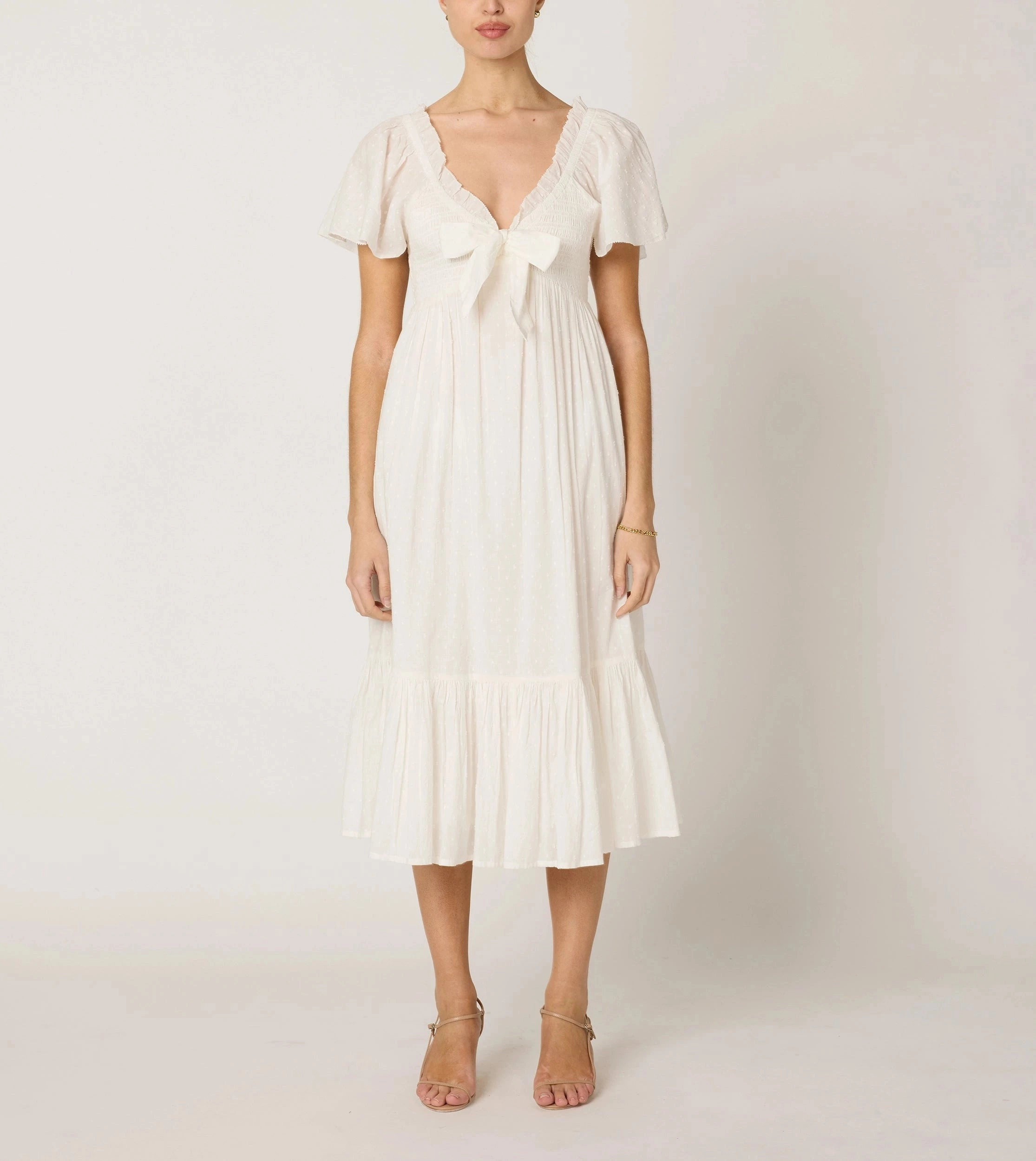 Neutral Aesthetic Ashlyn Midi Dress | Ivory