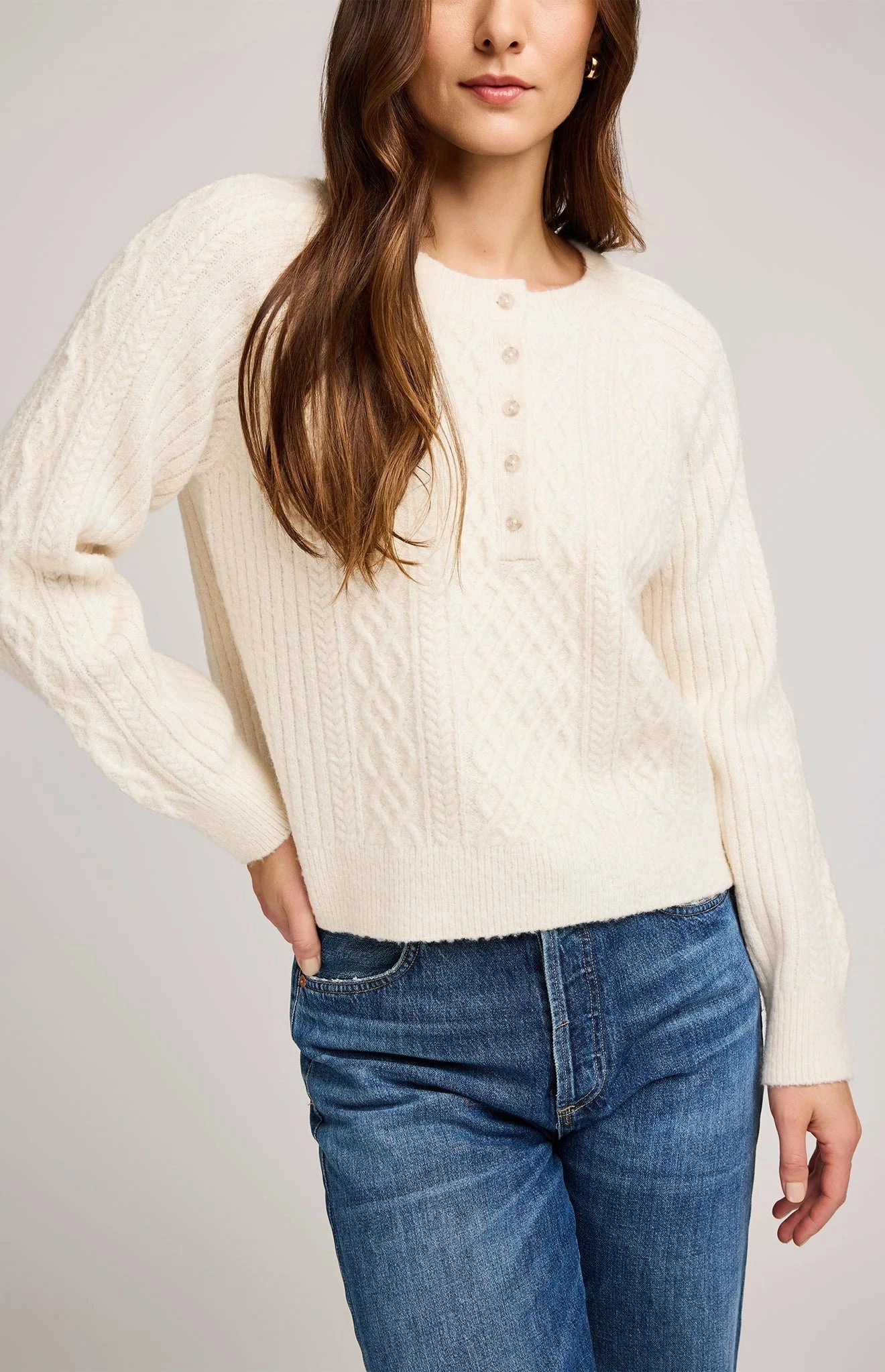 Aspen Cardigan - Cream Comfy Feel Fray Resistant Edges