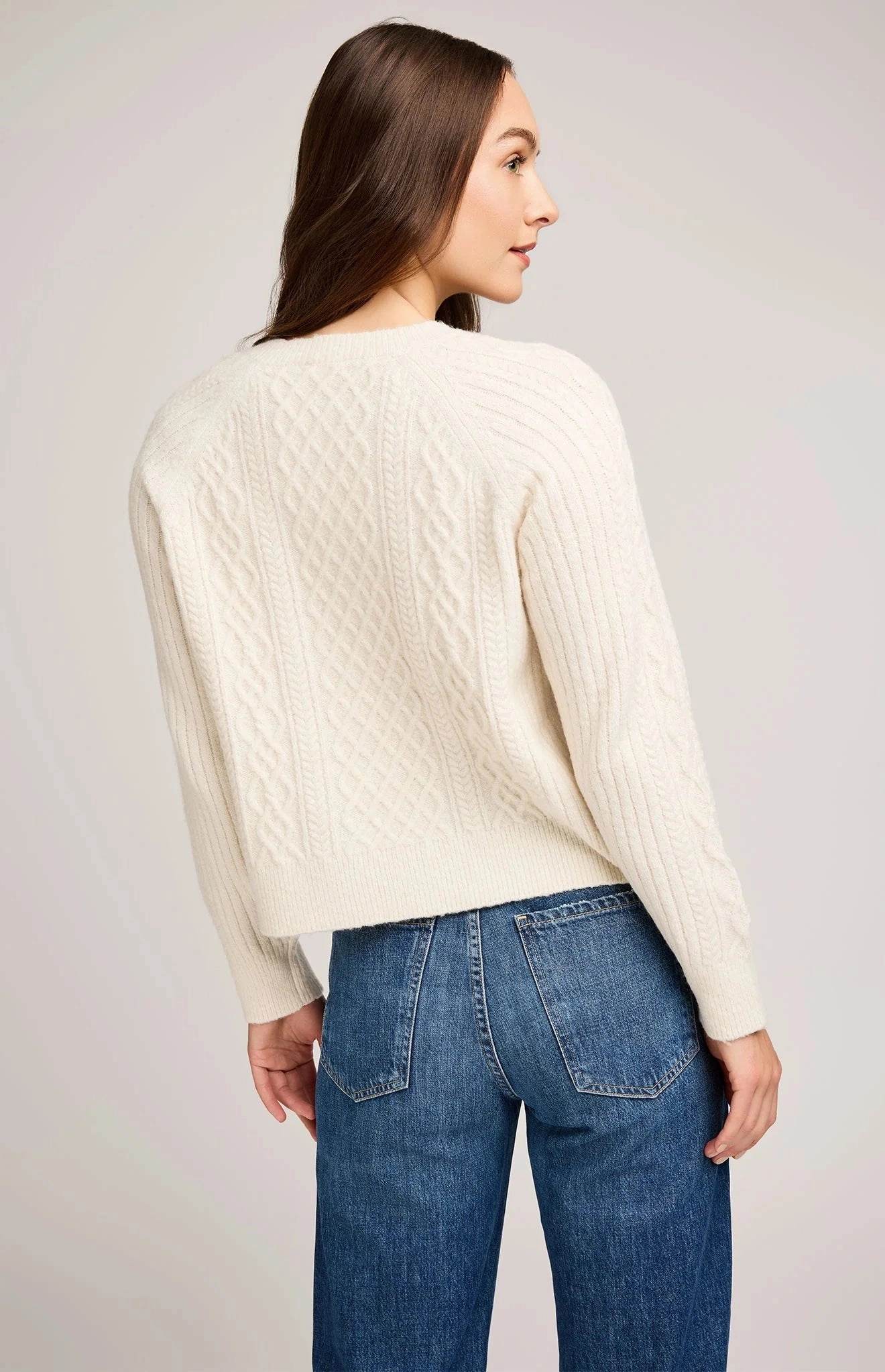 Aspen Cardigan - Cream Fleece Pullover Easycare