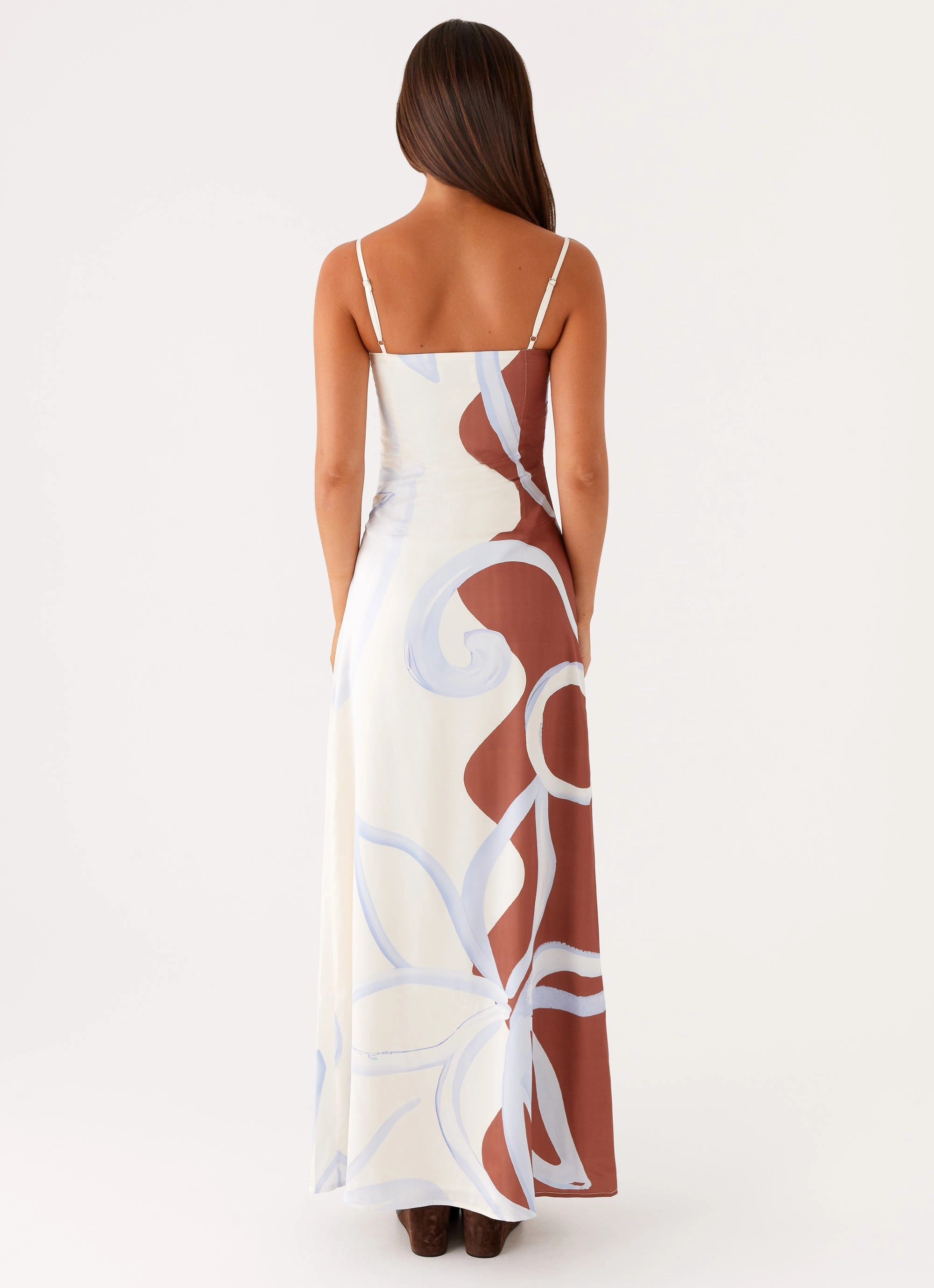 Minimal Design Aster Bloom Maxi Dress - Bloom Wave Print