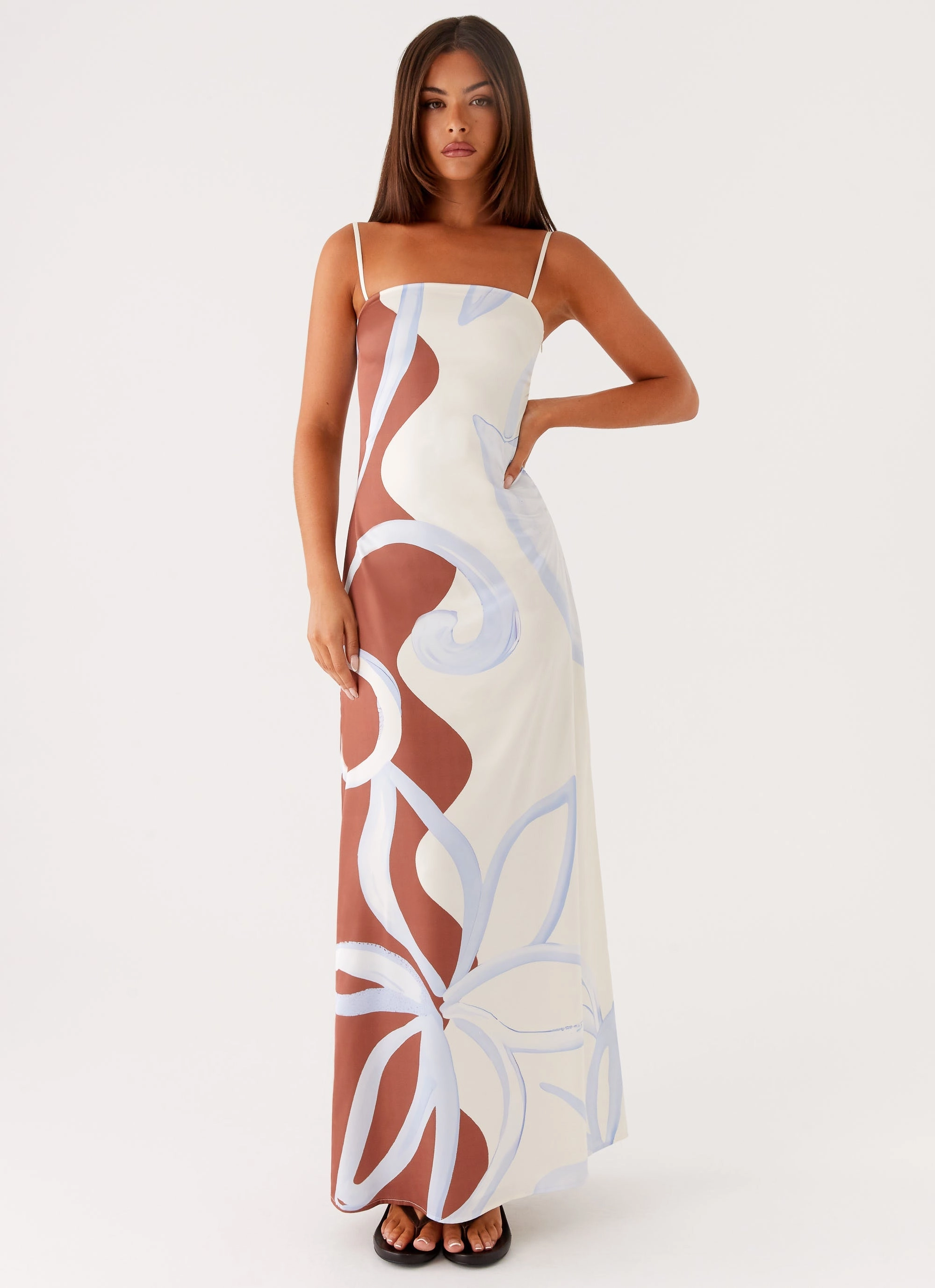 Versatile sundress Lounge Outfit Aster Bloom Maxi Dress - Bloom Wave Print