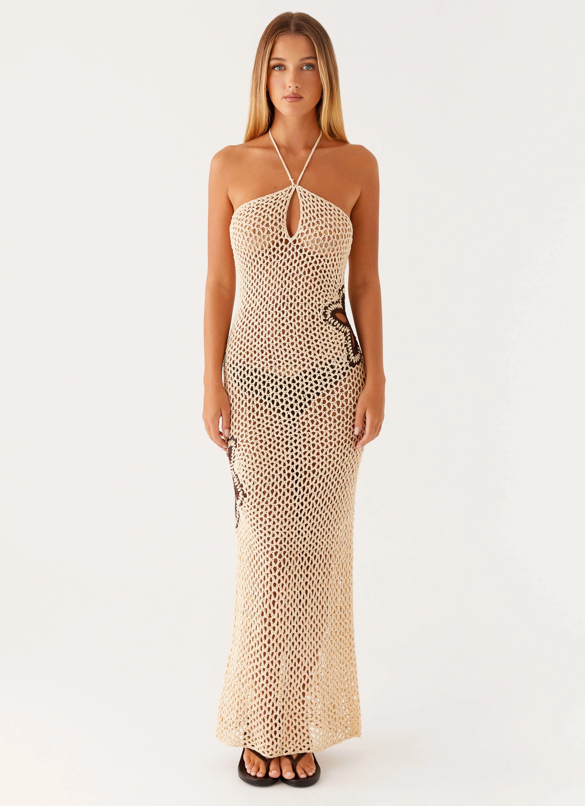 Sleek Look Form Fit Aster Crochet Maxi Dress - Pastel Yellow