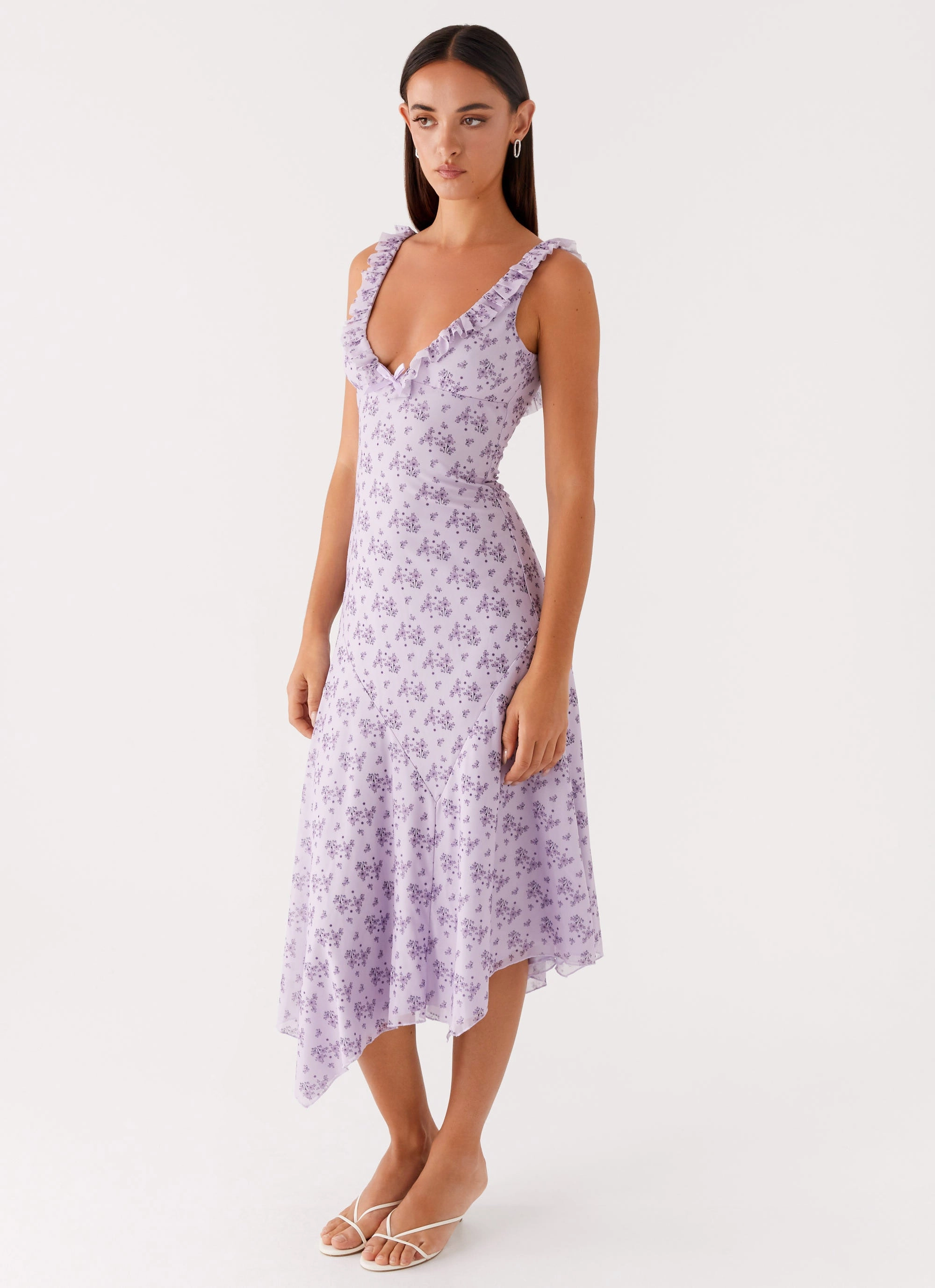Chic Motion Work Chic Asteri Midi Dress - Lavender Meadow