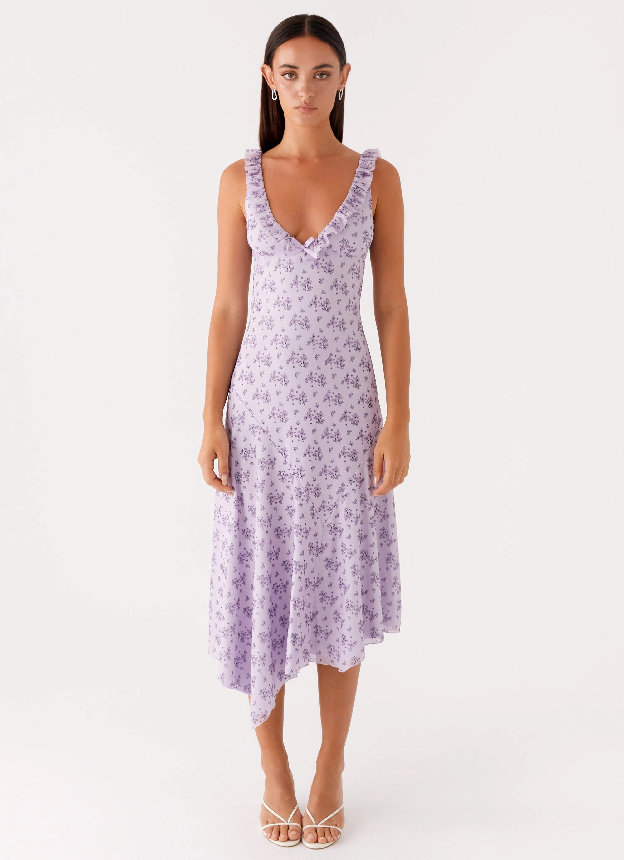 Soft Vibe Asteri Midi Dress - Lavender Meadow