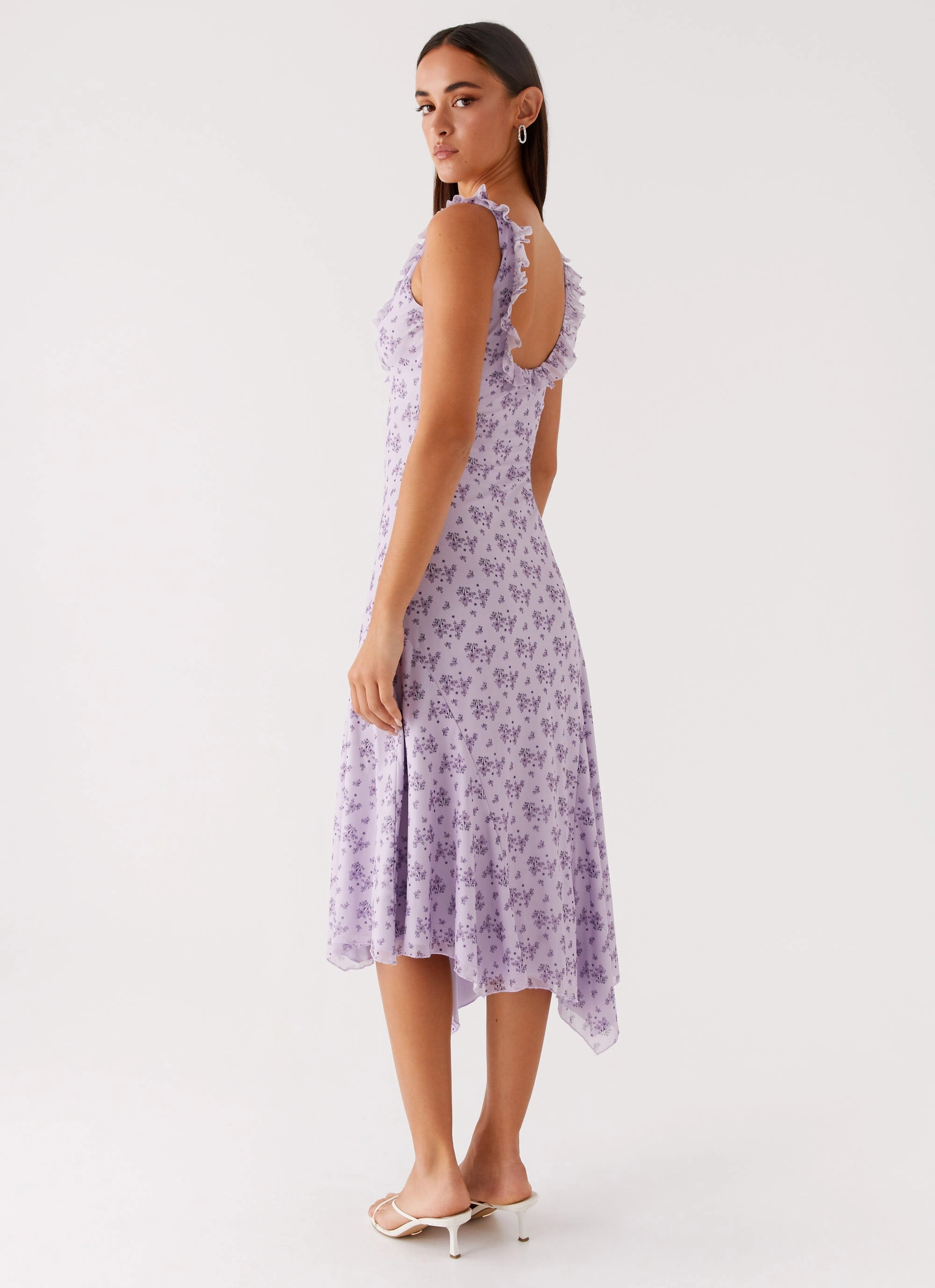 Odor-Control Cozy Texture Asteri Midi Dress - Lavender Meadow