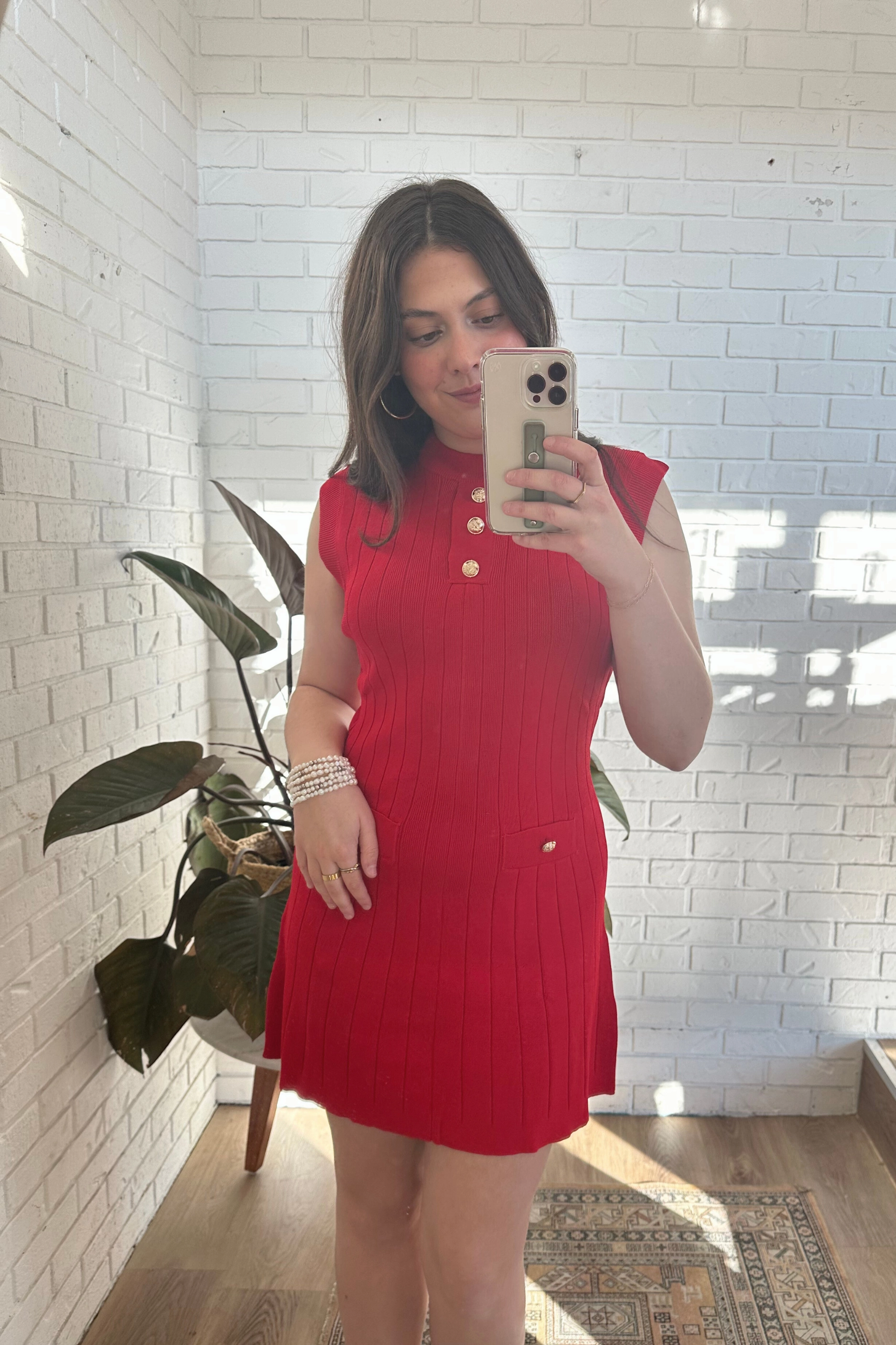 Silky Touch Minimal Tone Carly Knit Mini Dress