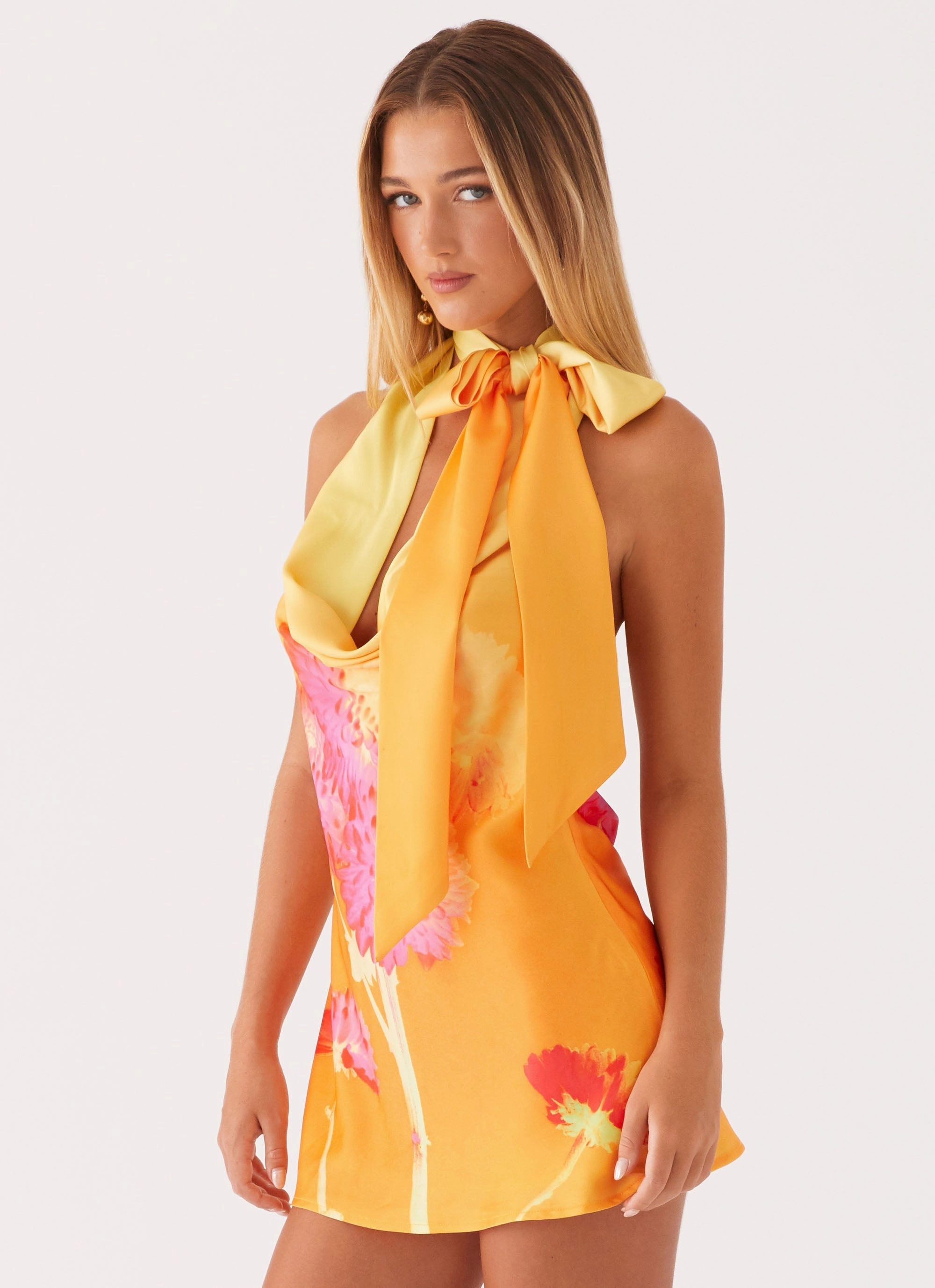 Heidi Mini Dress - Orange Floral Must-have Breeze Flow