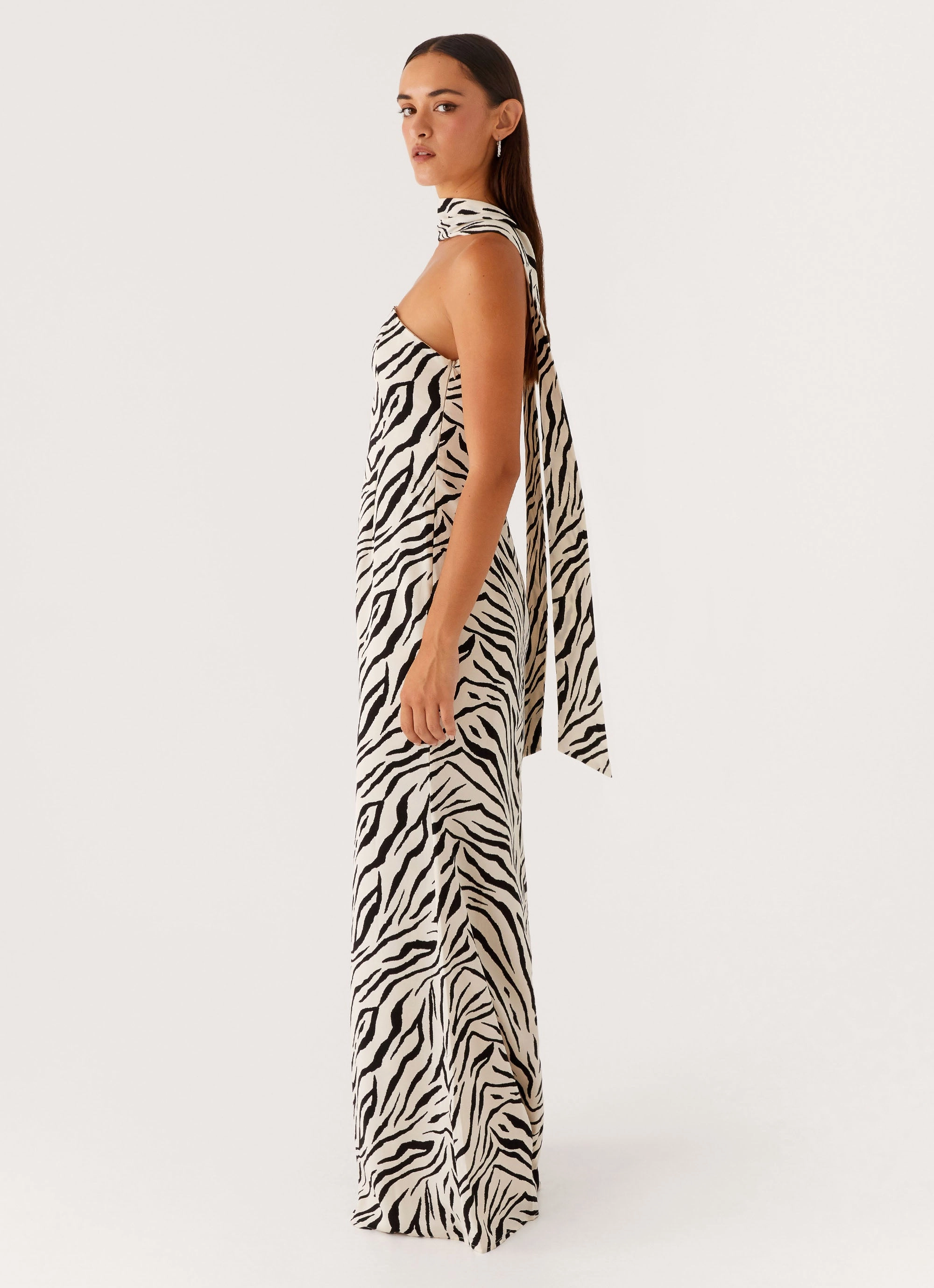 Formal Choice Jigsaw Strapless Maxi Dress - Zebra