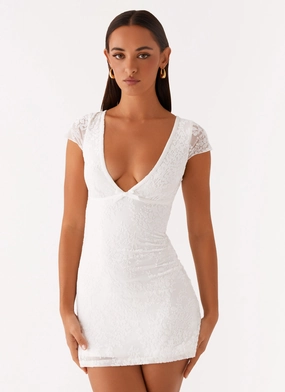 Nessa Mesh Mini Dress - White Casual and Smart