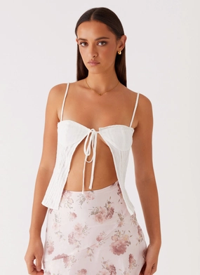 Feed The Fire Top - White DroppedShoulder