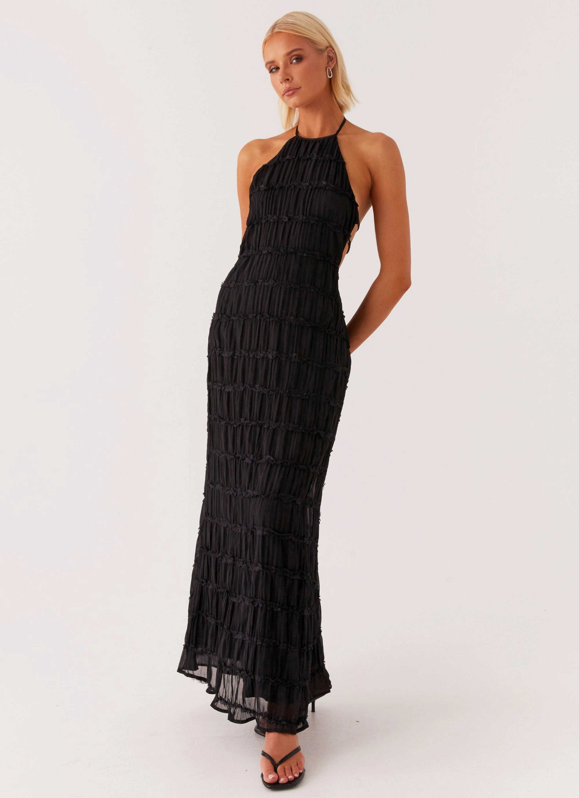 Snag-Resistant Aullie Maxi Dress - Black