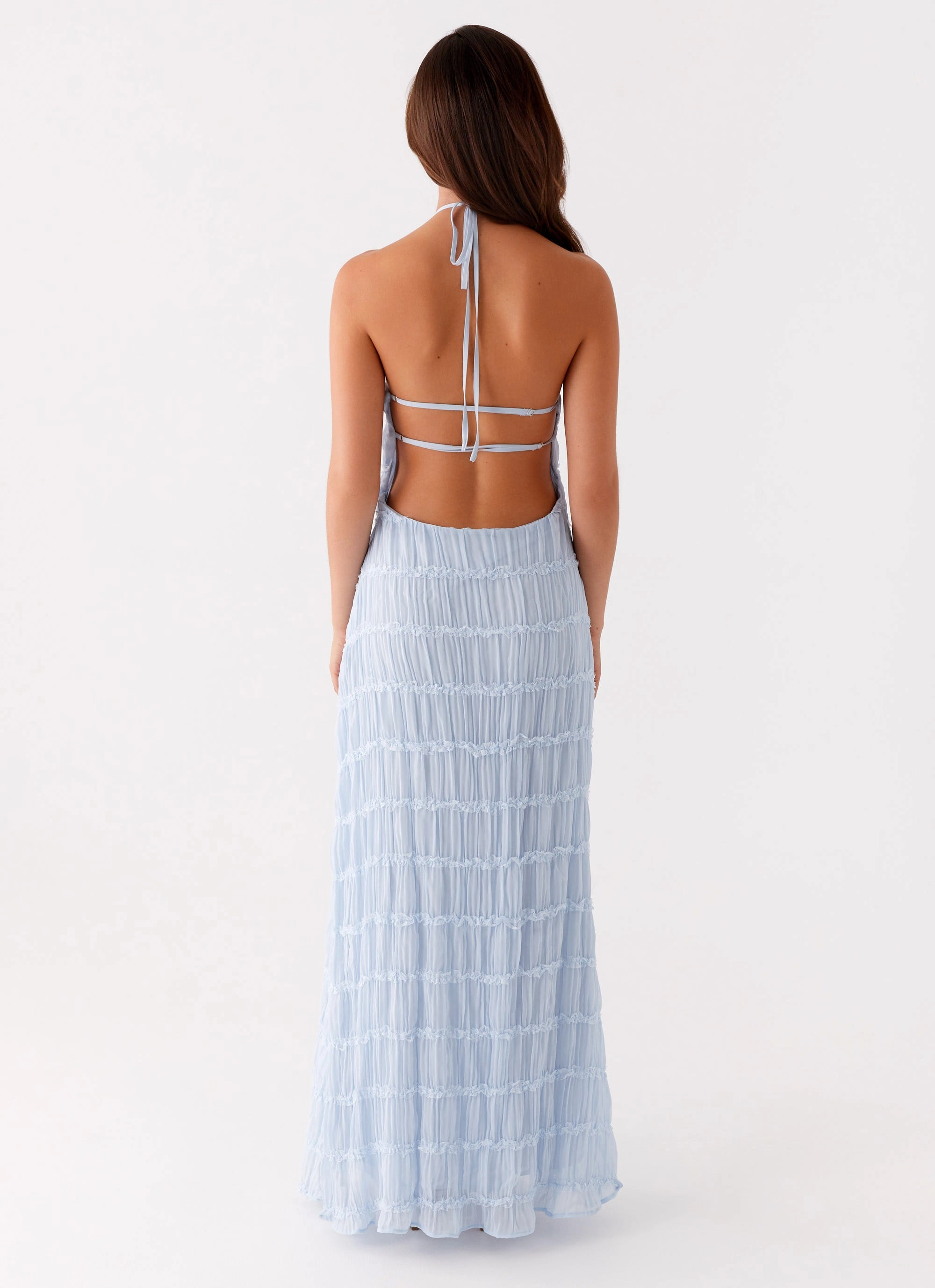 City Layer Knit Cool Aullie Maxi Dress - Blue