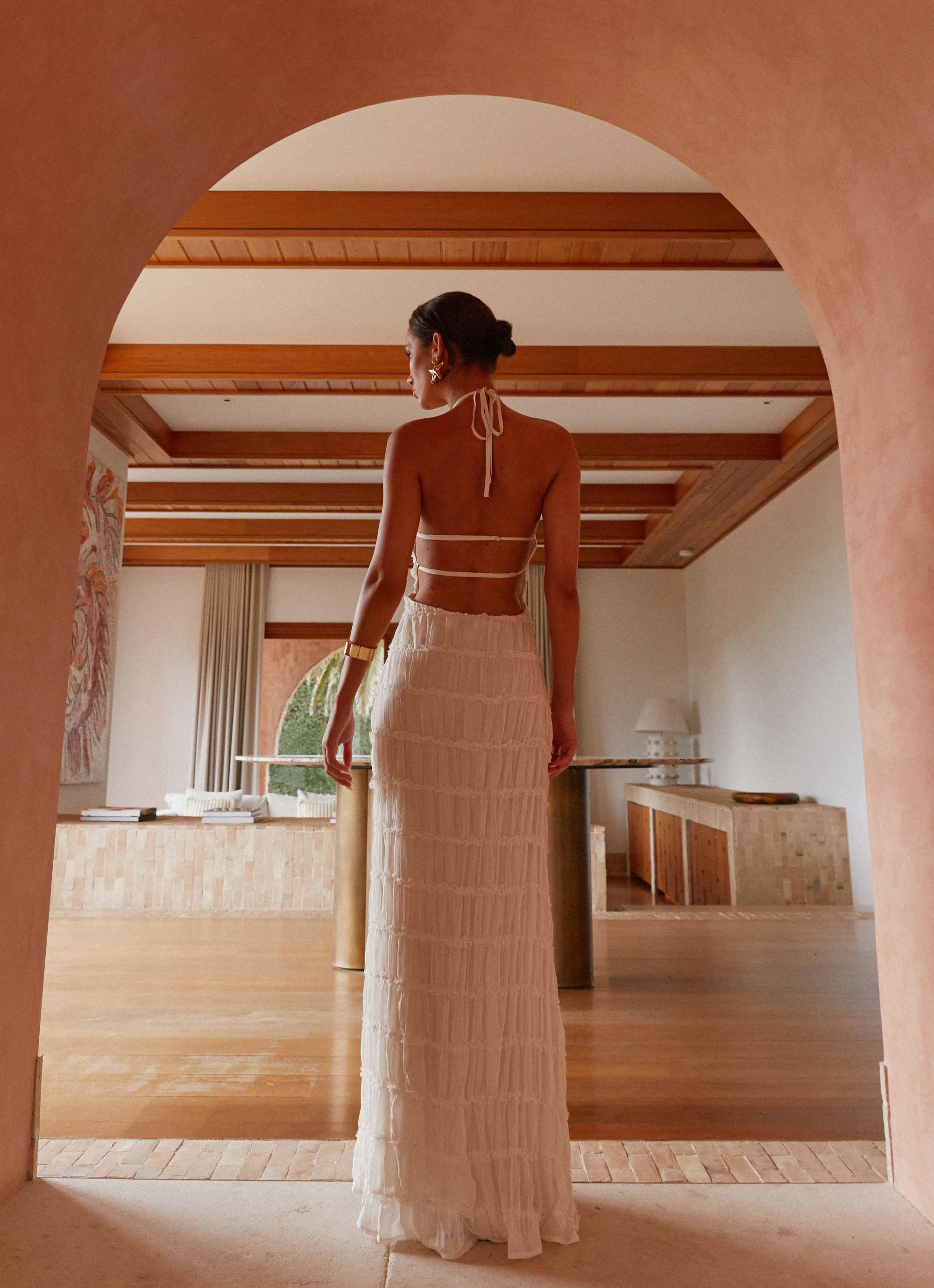 Aullie Maxi Dress - Ivory Effortless Mood