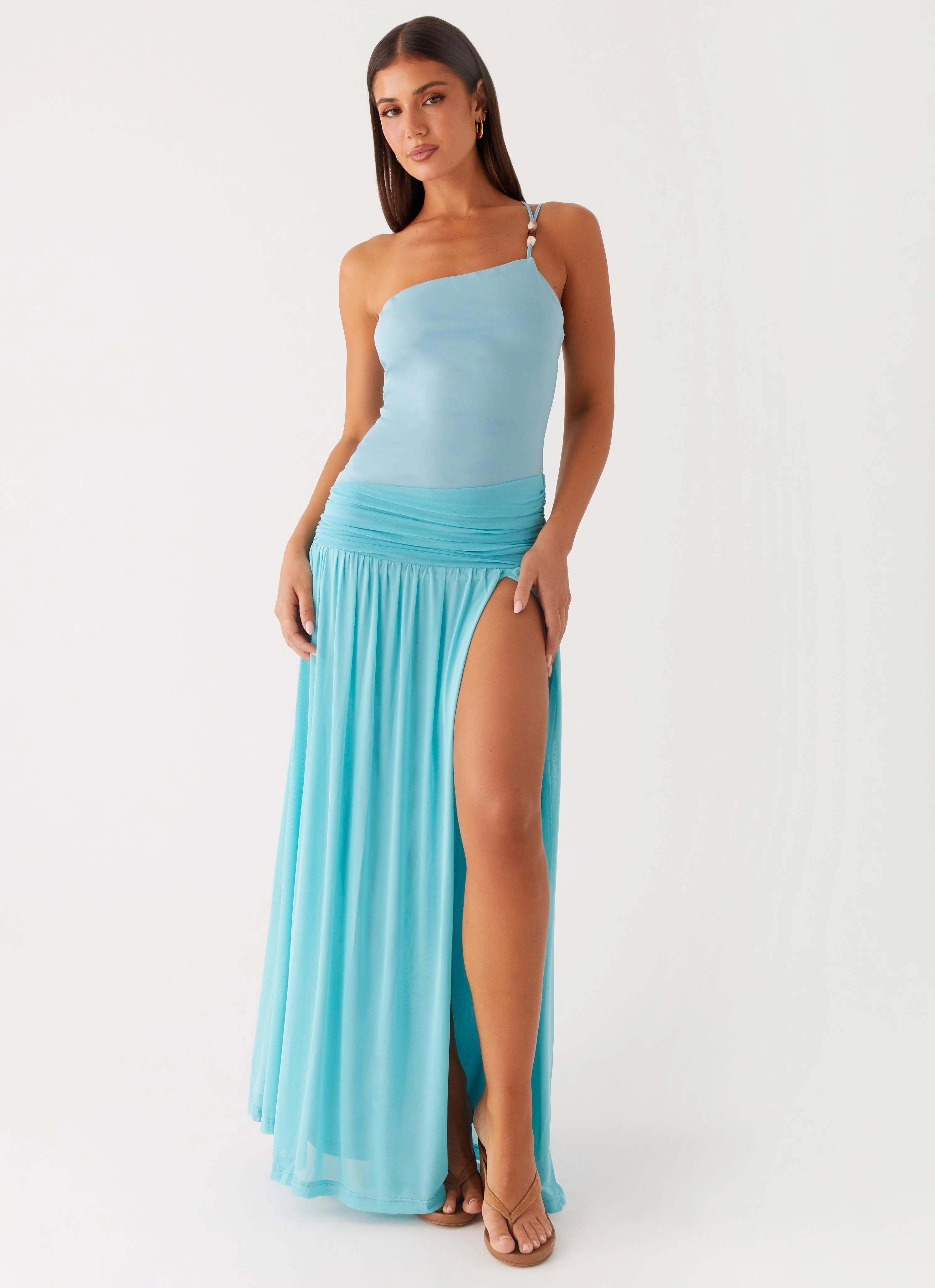 Feminine Cut Aurelia Maxi Dress - Aqua