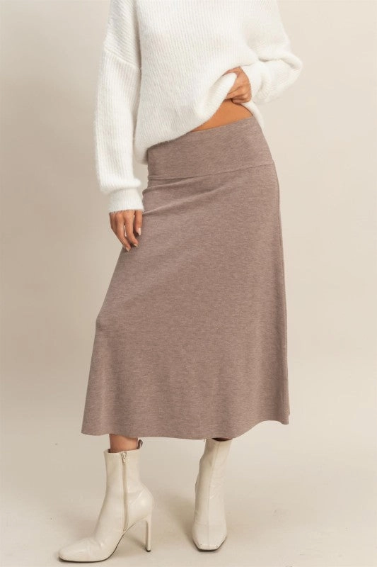 Fashion Mood Classic Comfort Autumn Contemporary Ribbed Knit Skirt
