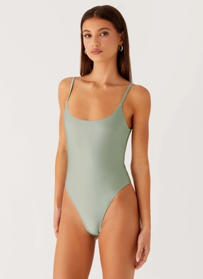 Anti microbial coating Ava One Piece Swimsuit - Sage