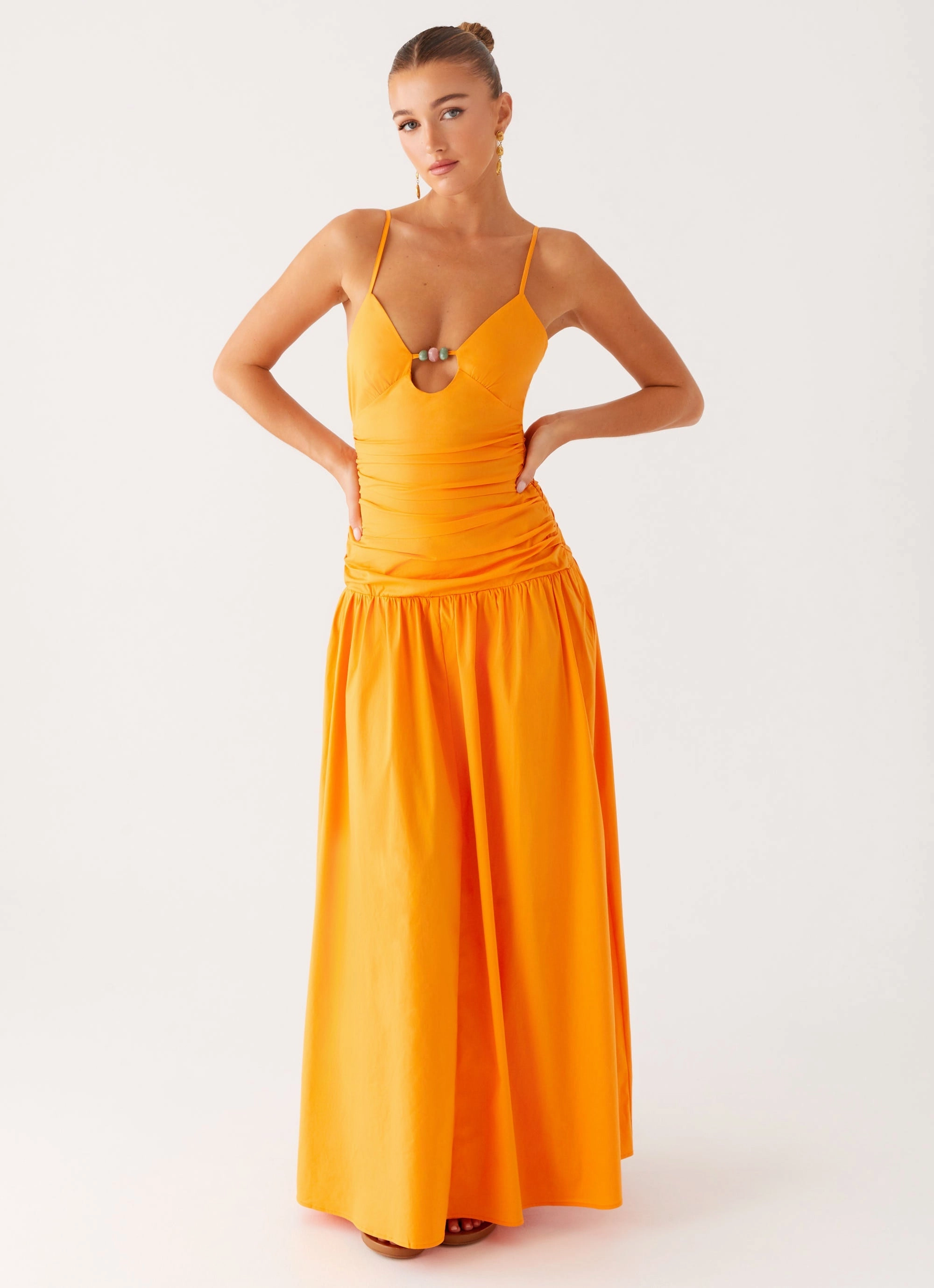 Avani Maxi Dress - Orange Comfy and Cozy Breeze Flow