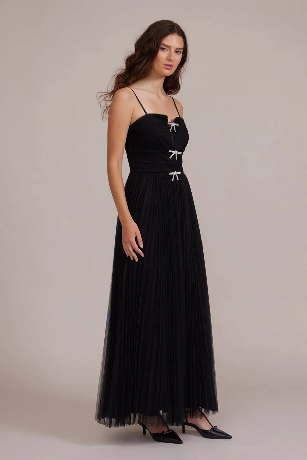 Padded-Bust Ayana Tulle Maxi Dress