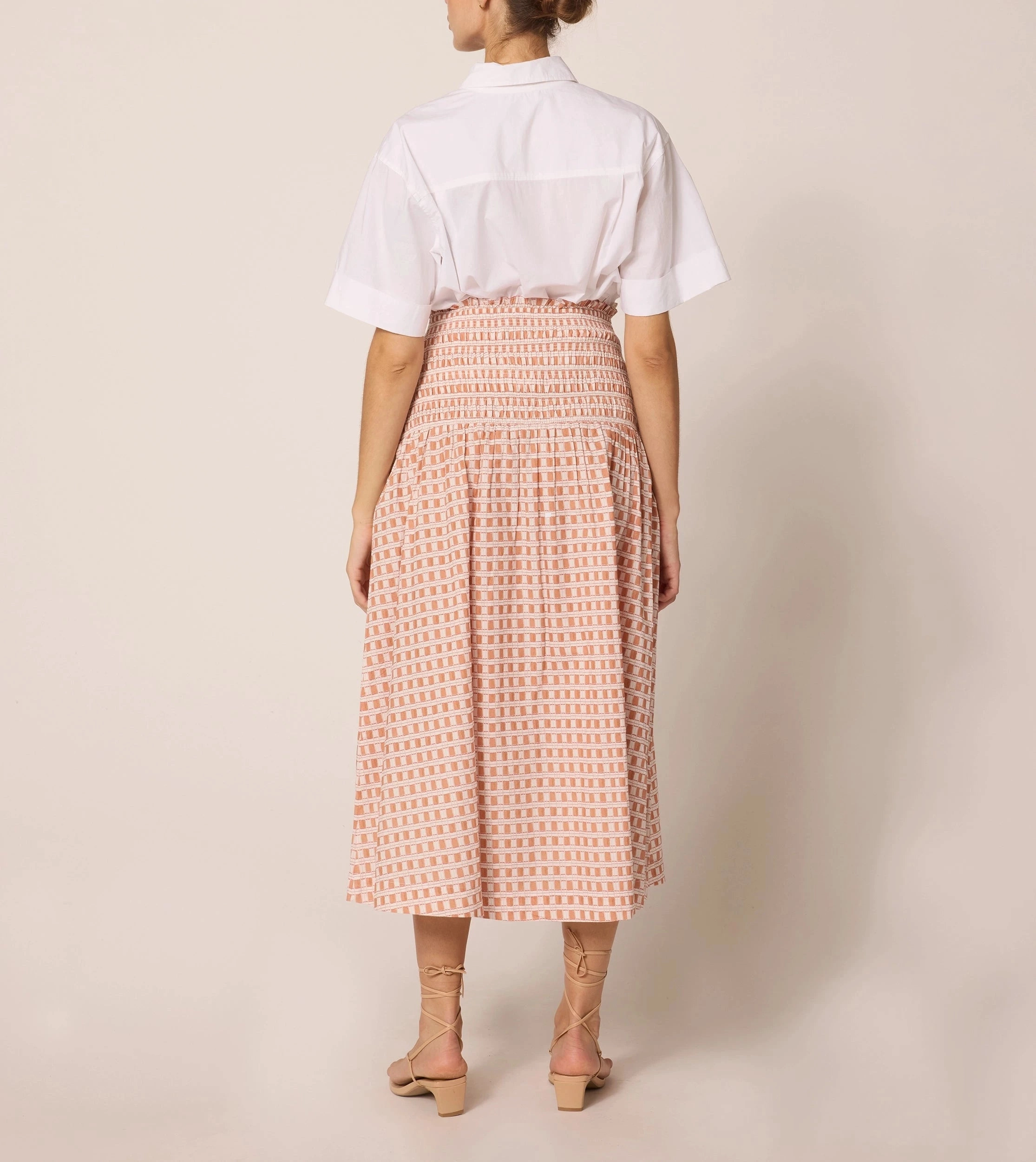 Azita Midi Skirt | Bellini Plaid Quick Release Buttons