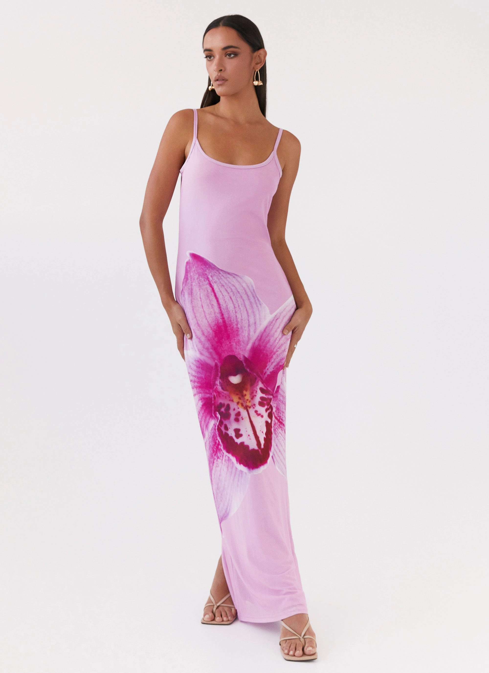 Bad News Mesh Maxi Dress - Pink Magnolia Mid layer