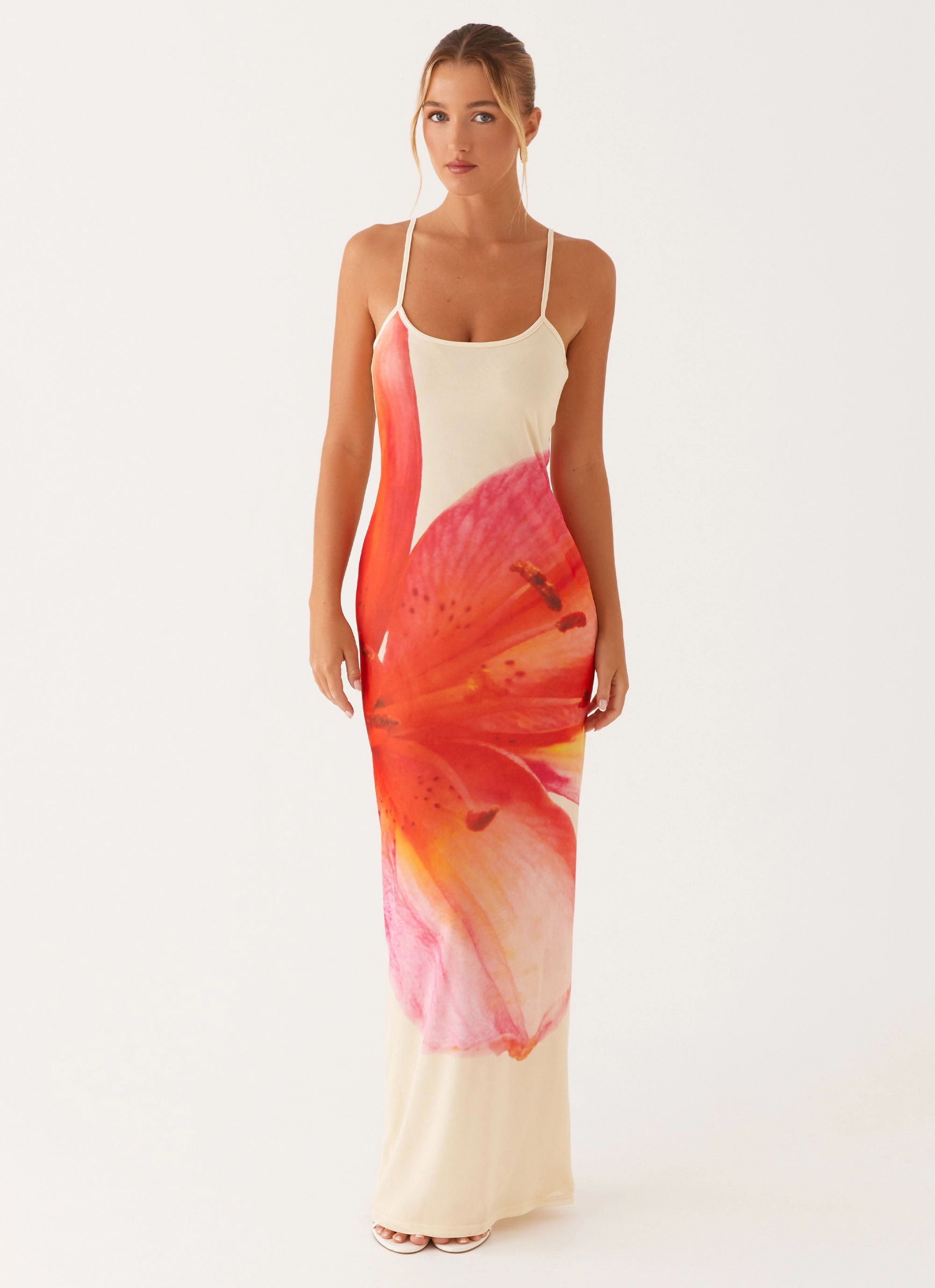 Light Fabrication Versatile Layering Bad News Mesh Maxi Dress - Yellow Floral