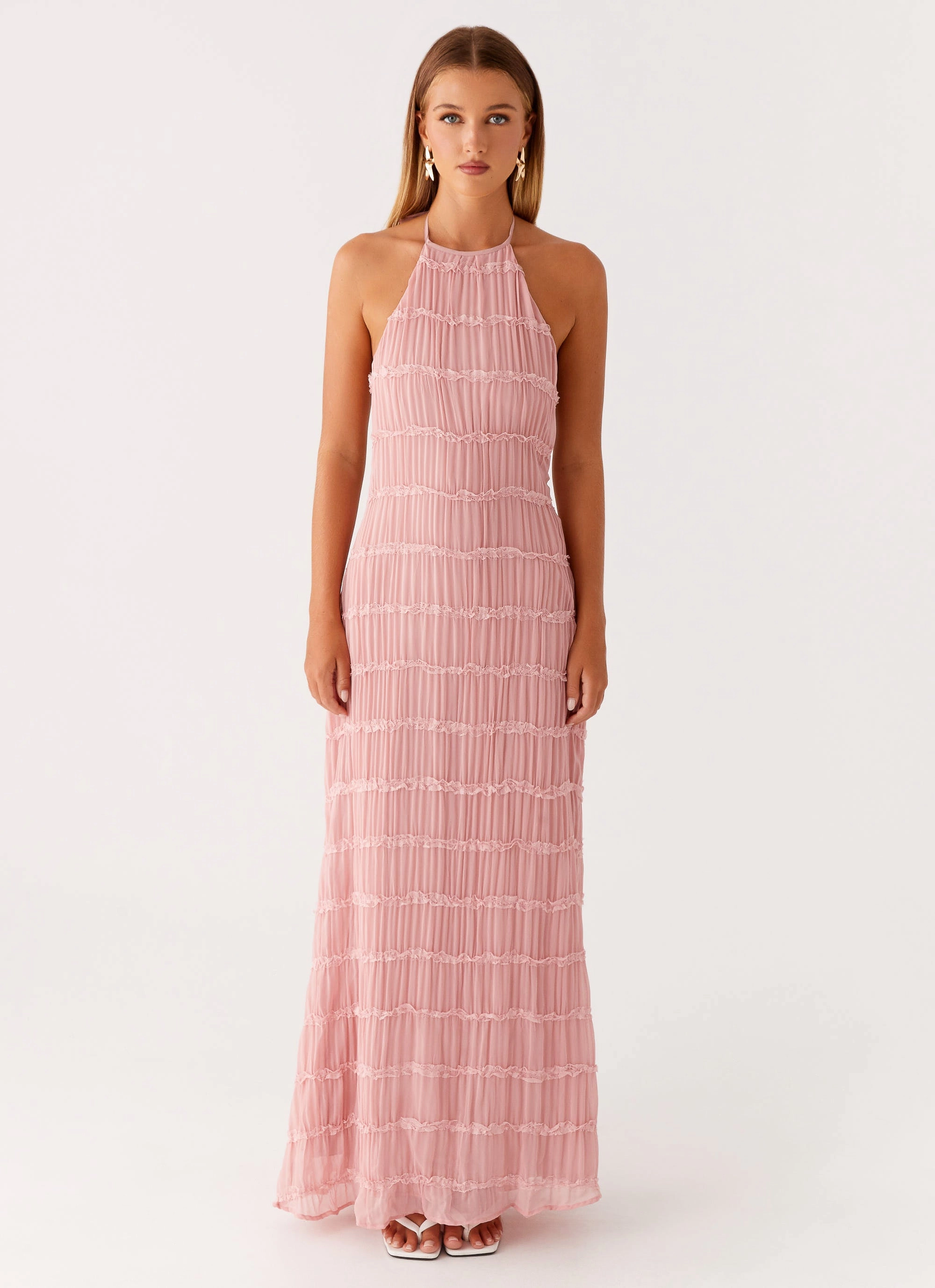 Aullie Maxi Dress - Pink Low Key Playful Twist