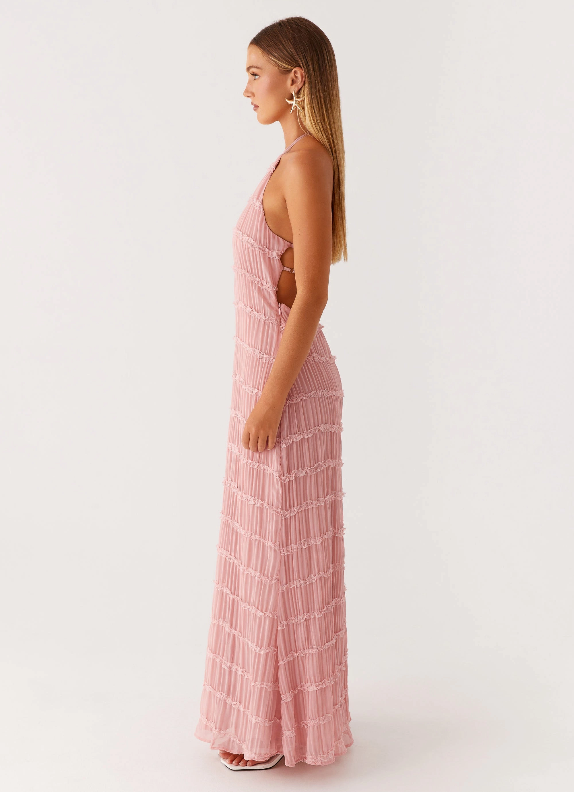 Sleek long-sleeve dress Aullie Maxi Dress - Pink