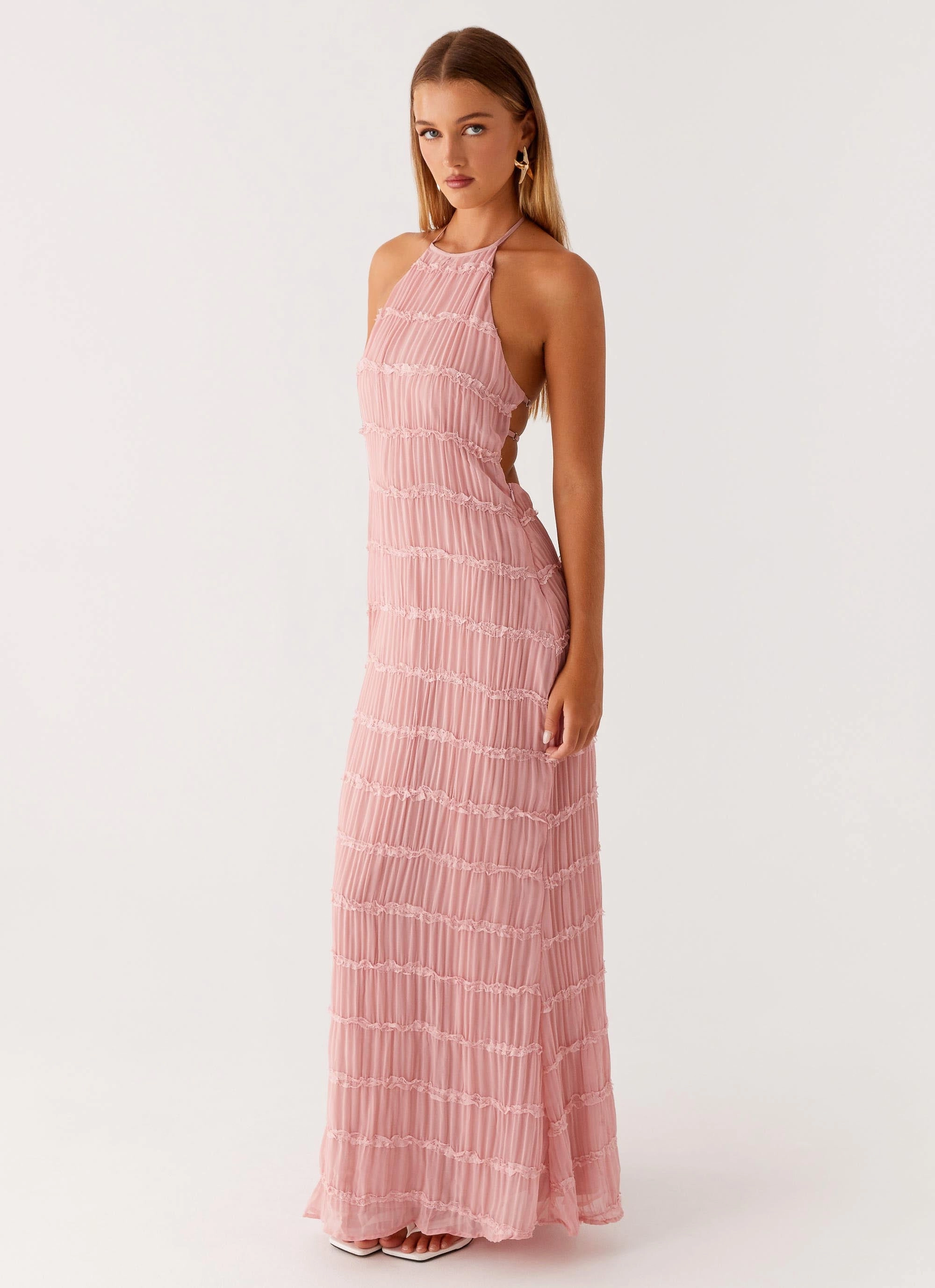 Aullie Maxi Dress - Pink Bold Simplicity Effortless Layer Wear