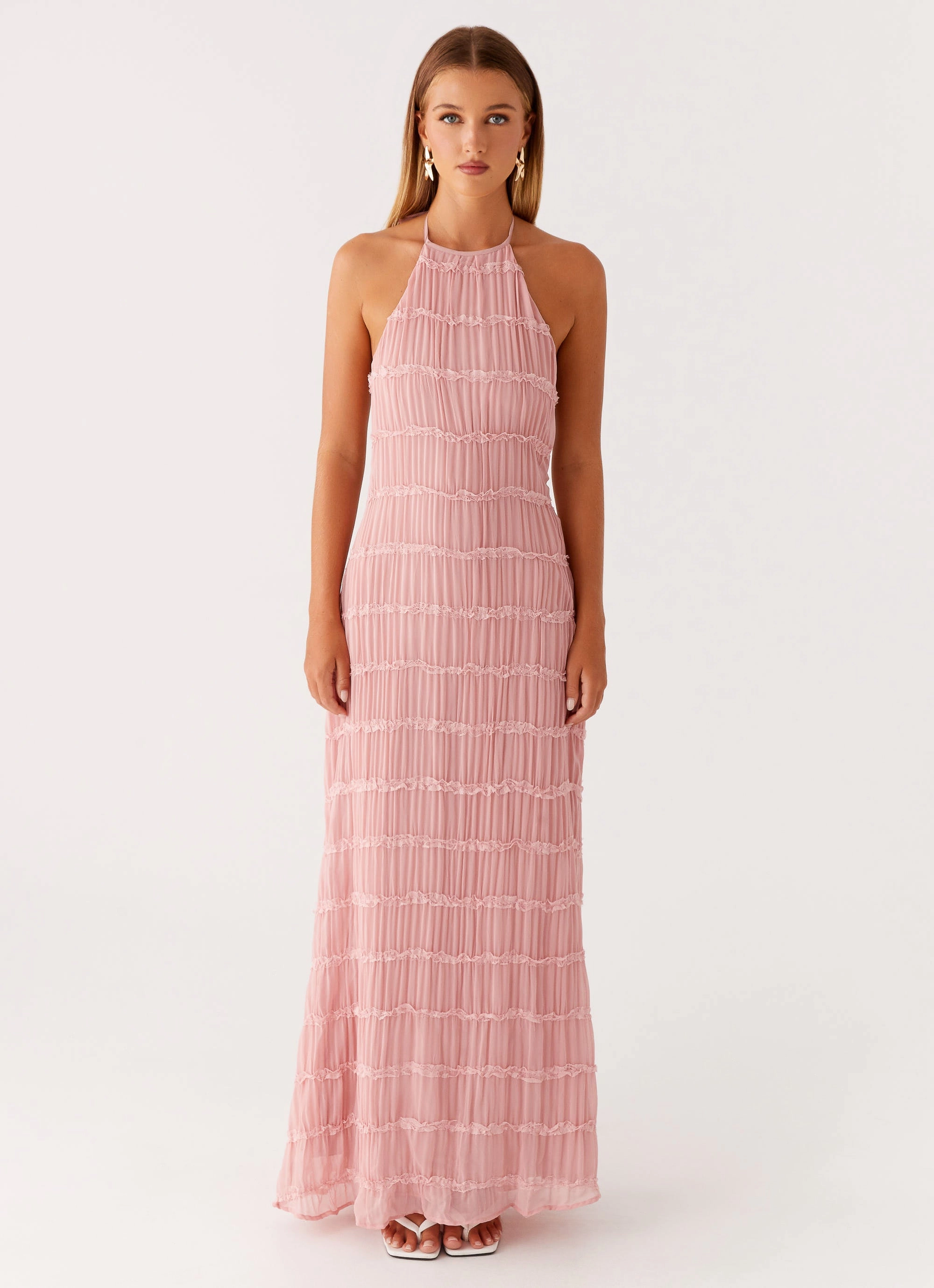 Texture Soft Mom Chic Aullie Maxi Dress - Pink